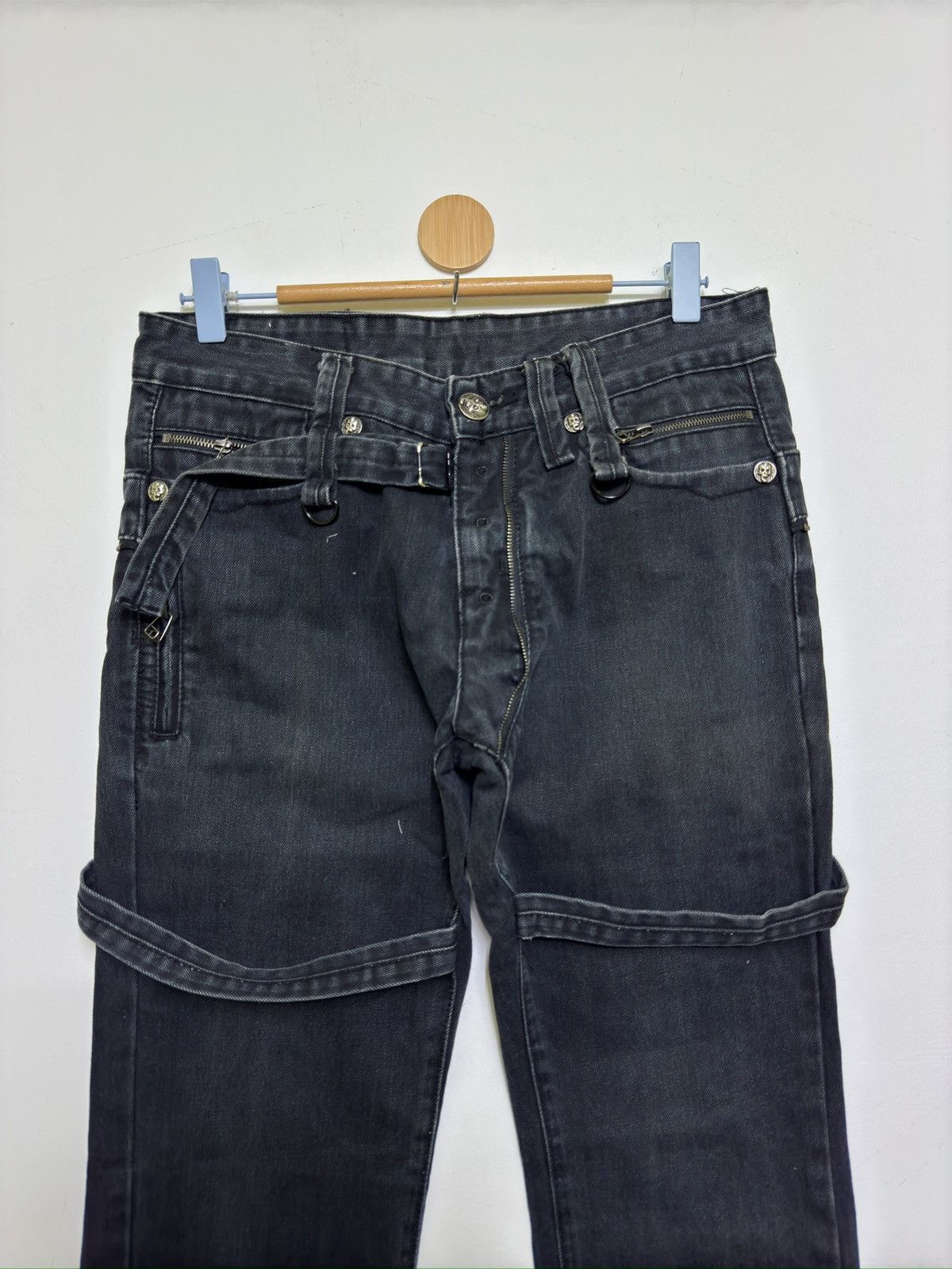Black Lab Jeans Multi-Strap Bondage Style Denim