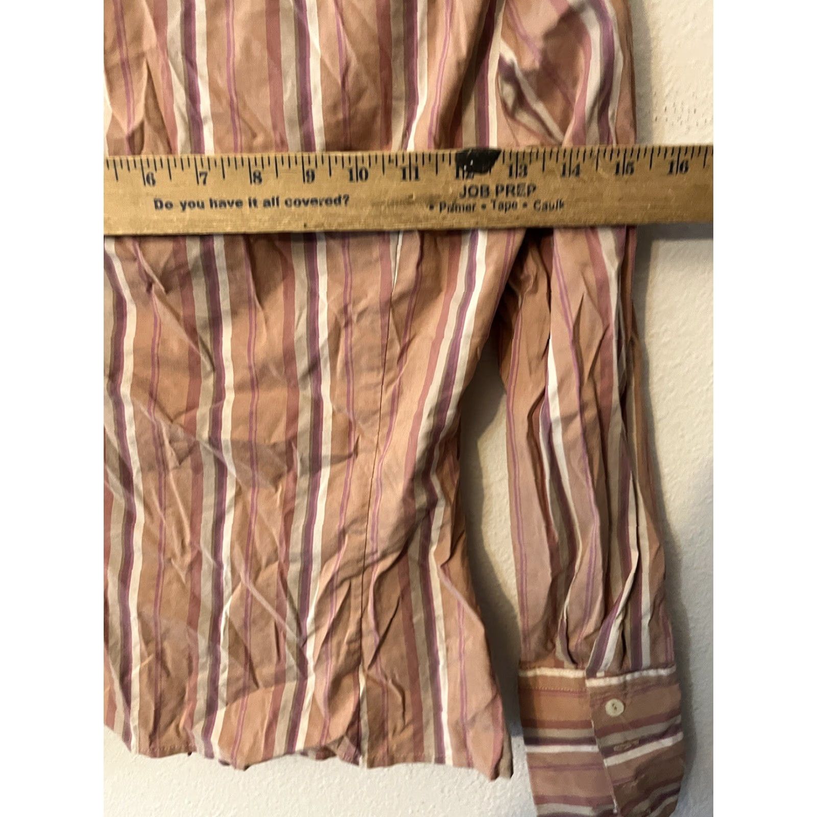 Zara Zara Career Tailored Shirt Women Small Beige Caramel Striped 100% Cotton Womens Size S / US 4 / IT 40 - 6 Thumbnail