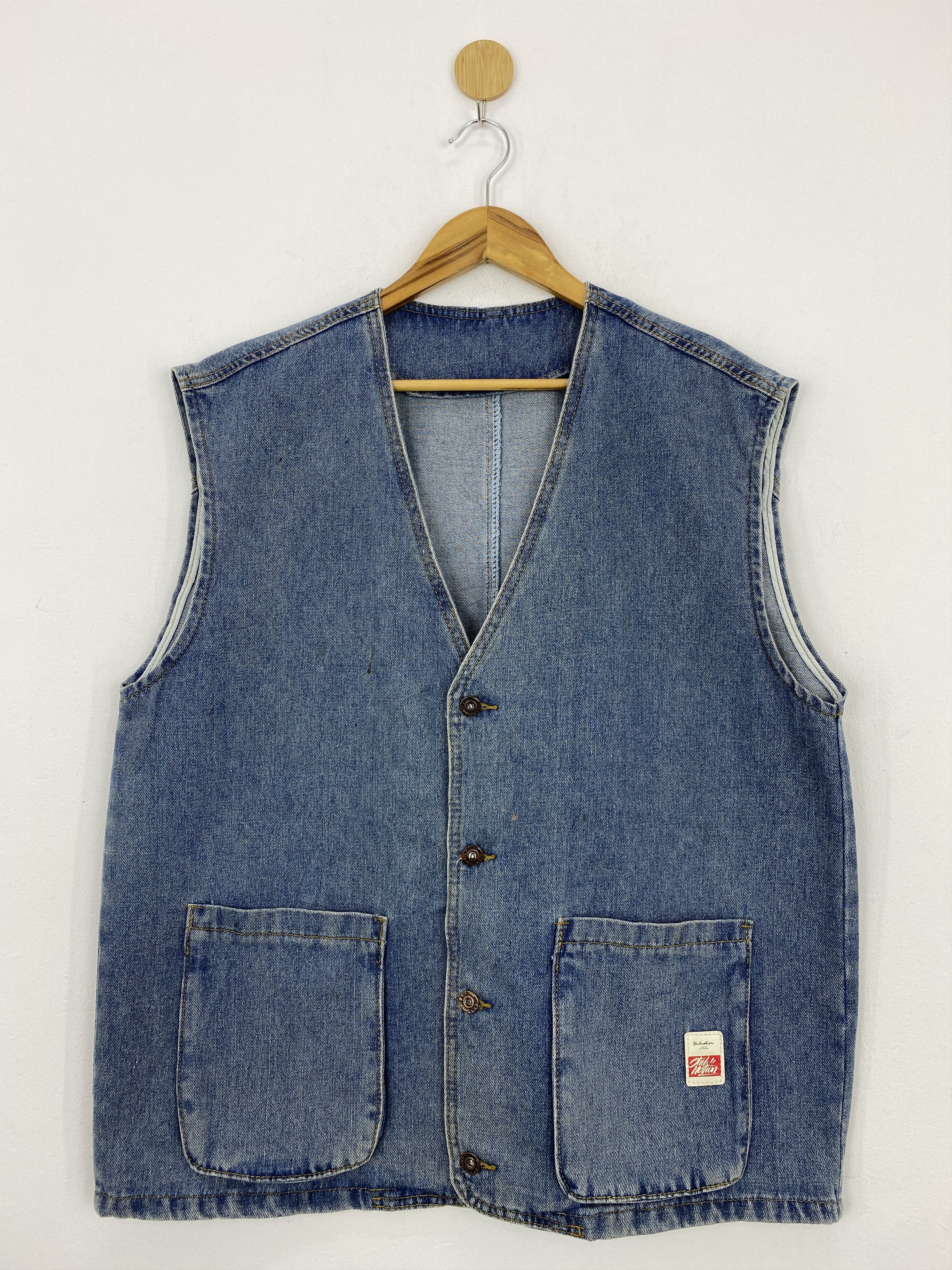Japanese Brand Vintage Japanese Brand Denim Vest J1843 Size US L / EU 52-54 / 3 - 1 Thumbnail