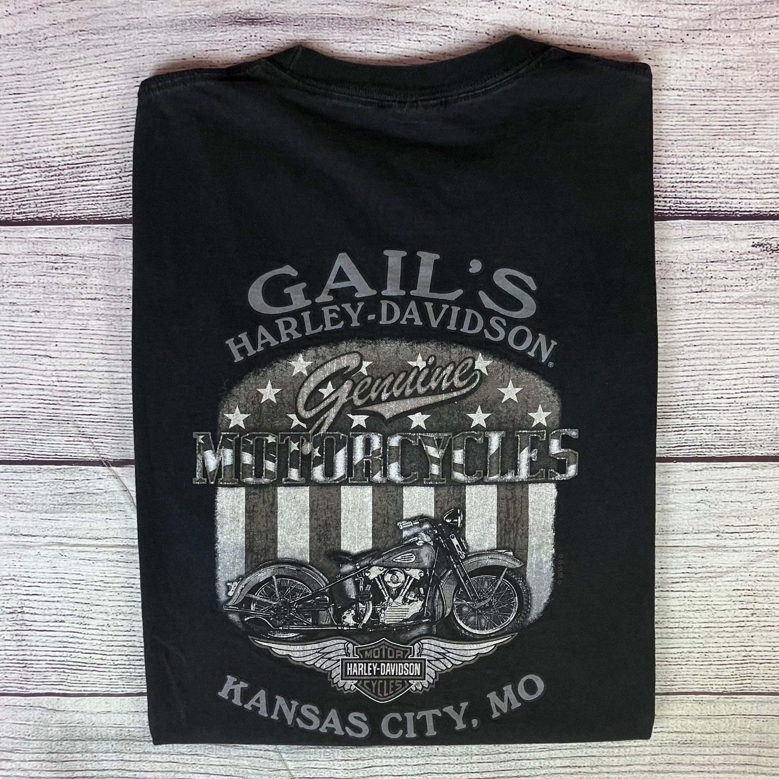 Harley Davidson Harley Davidson Motorcycles Pin Up Girl Kansas City, MO Tee Size US XL / EU 56 / 4 - 2 Thumbnail