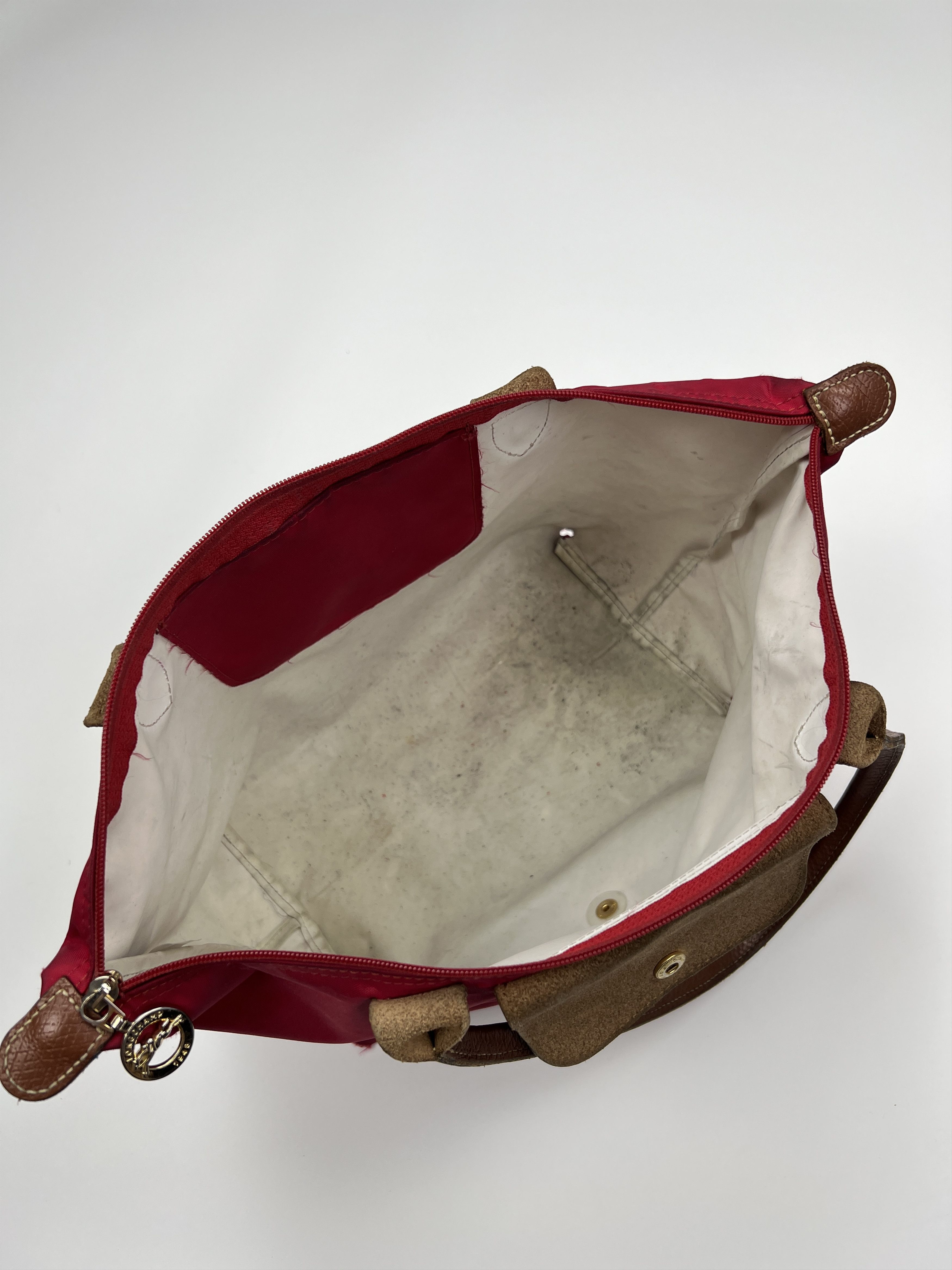 Longchamp × Vintage Vintage Longchamp Le Pliage Shopping Red Nylon Shoulder Bag Size ONE SIZE - 8 Thumbnail