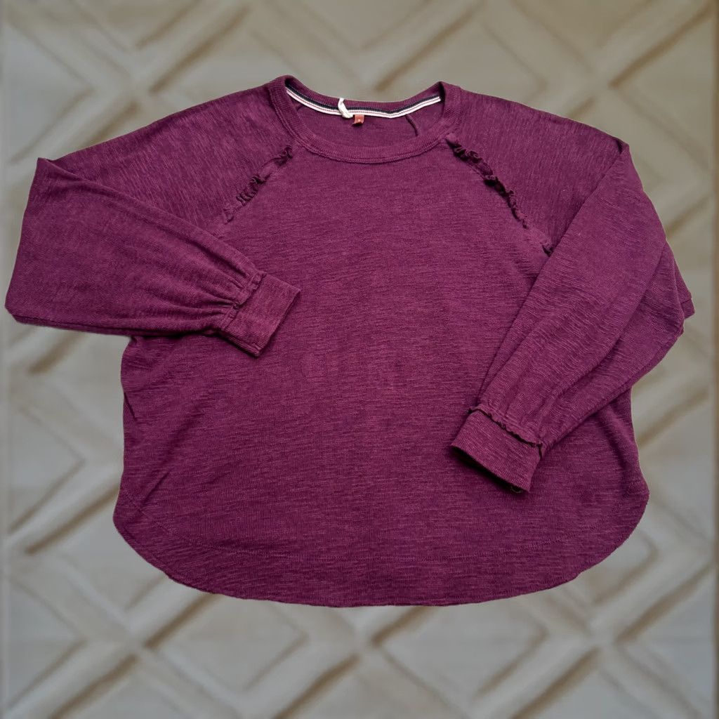 Anthropologie Anthropologie Pullover Knit Sweater Top Womens M Purple Crew Neck Raglan Sleeve Slub Knit All Seasons Relaxed Fit Vintage: No Size M / US 6-8 / IT 42-44 - 1 Thumbnail
