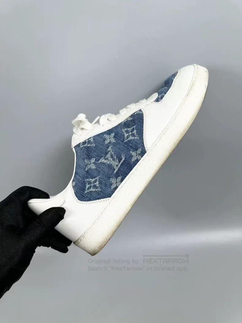 Louis Vuitton Louis Vuitton White and blue denim denim board shoes Size US 7 / EU 40 - 4 Thumbnail