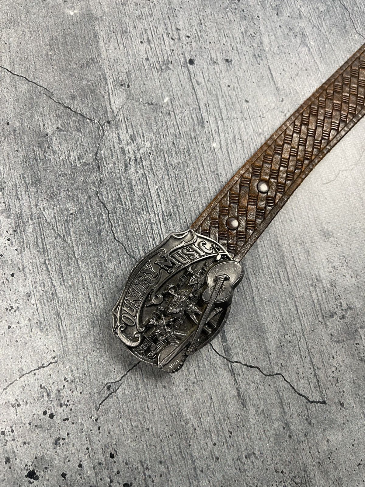 Japanese Brand × Leather × Vintage Vintage 1991 Country Music Lather belt Size ONE SIZE - 1 Thumbnail