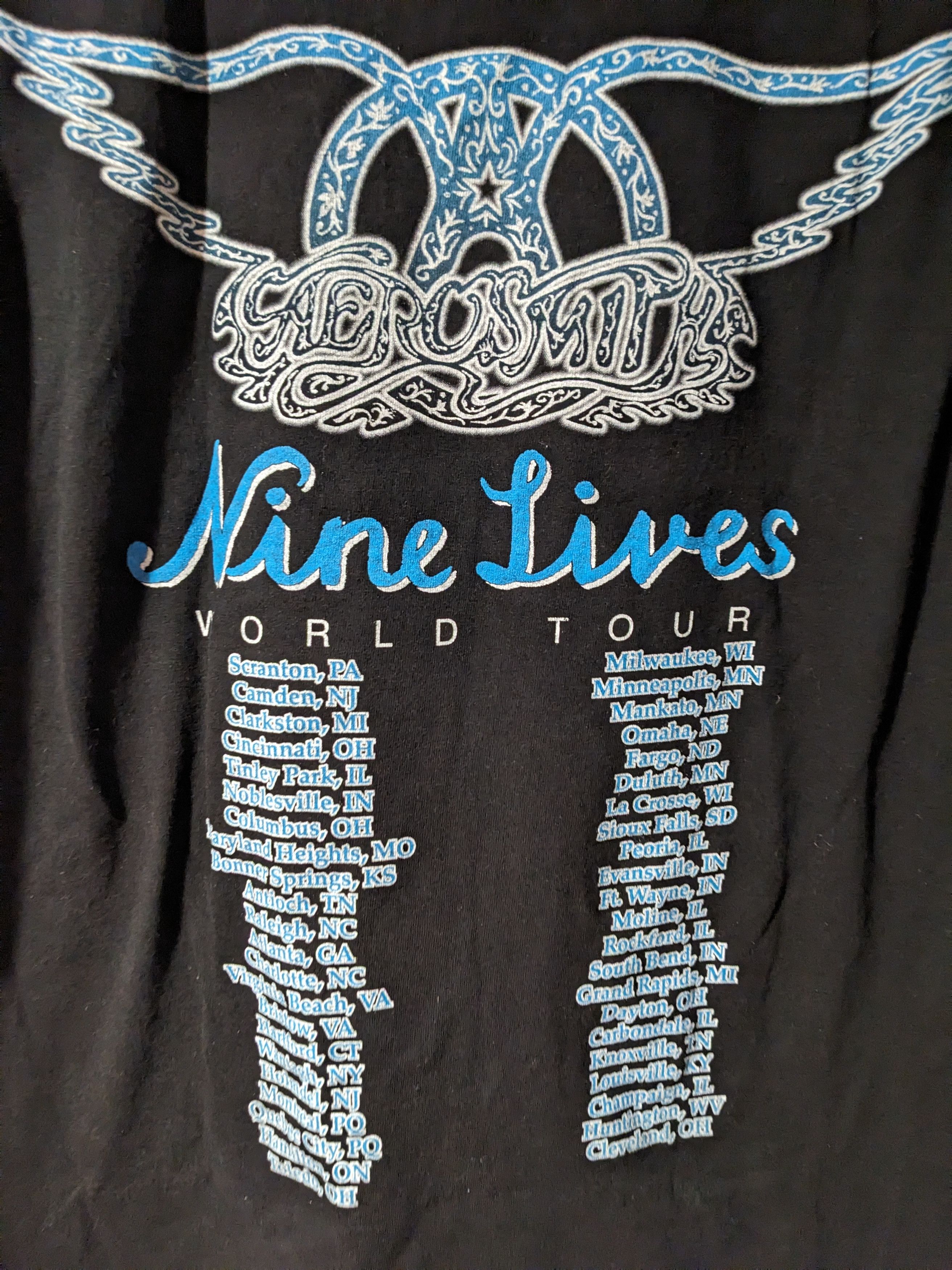 Band Tees Vintage 1997 Aerosmith Nine Lives World Tour T-Shirt Size US XL / EU 56 / 4 - 6 Thumbnail
