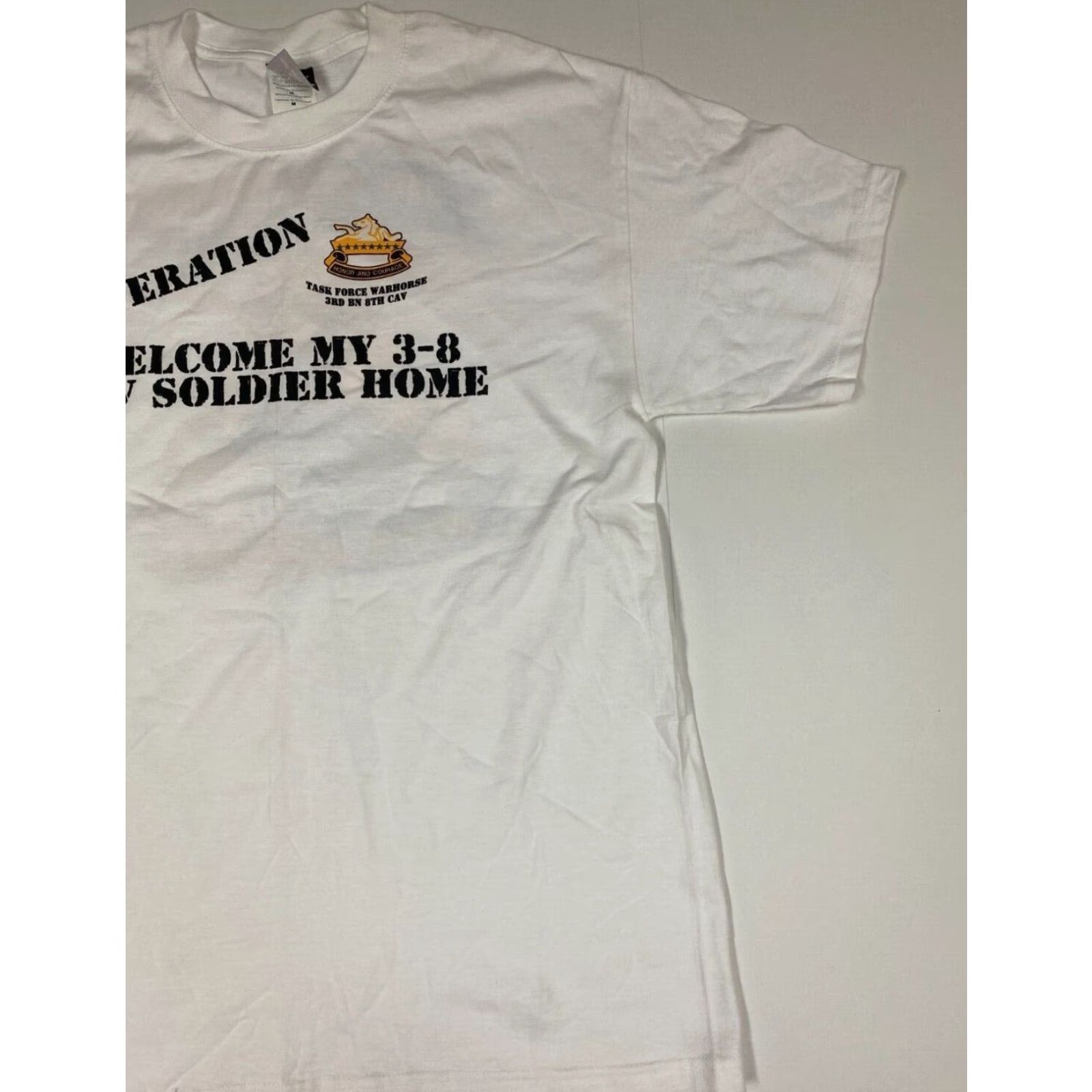 Hanes Hanes Beefy-T Military Shirt Medium Mens White graphic 2006-2007 Size US M / EU 48-50 / 2 - 2 Thumbnail