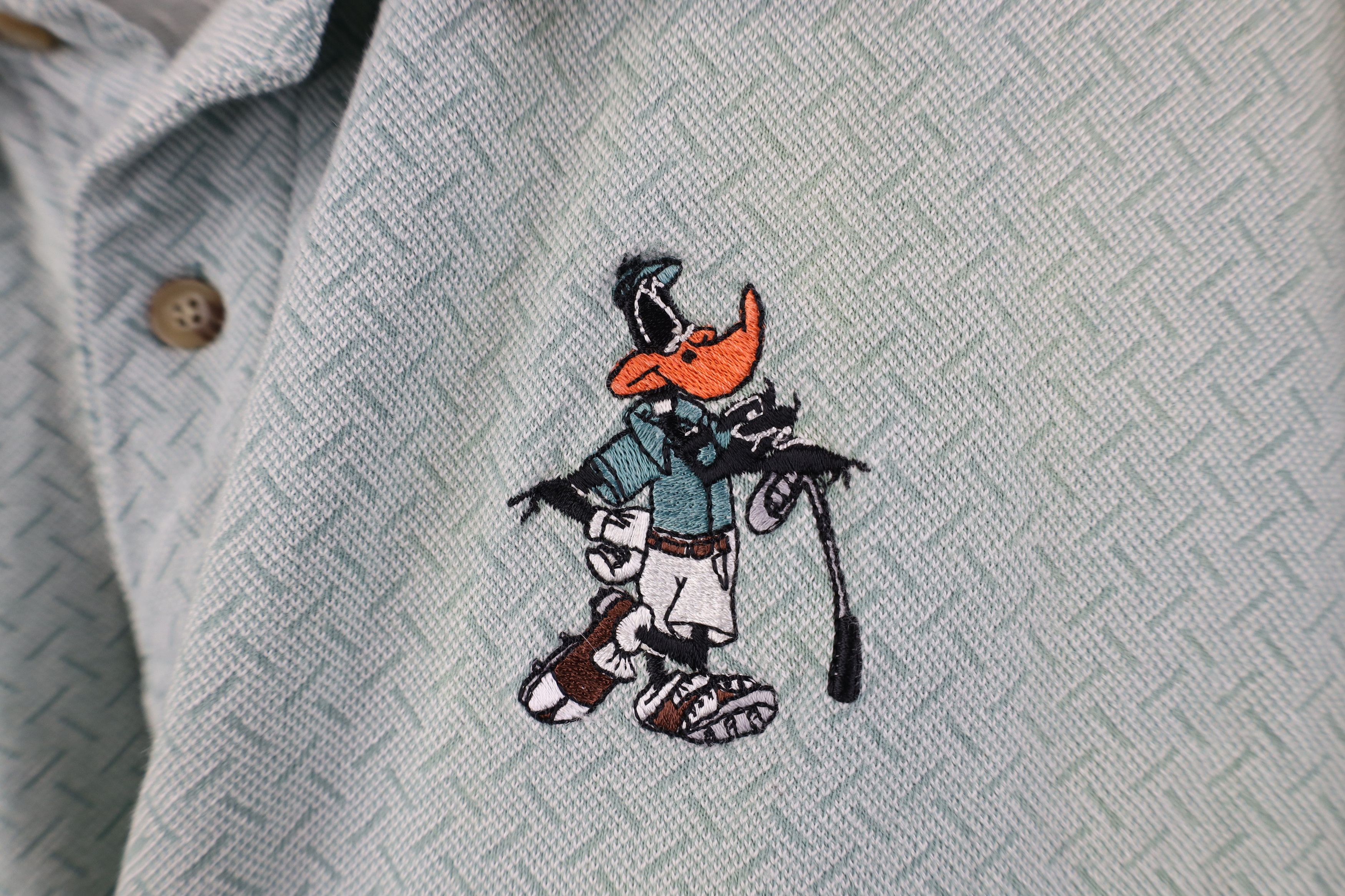 Vintage Vintage 90s Looney Tunes Daffy Duck Geometric Knit Golf Polo Size US XXL / EU 58 / 5 - 4 Thumbnail