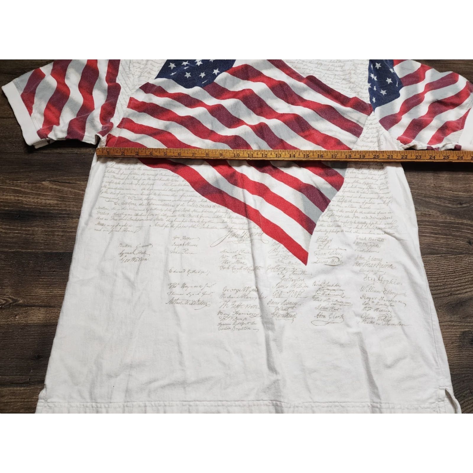 Cotton Traders Cotton Traders Sport Mens XL Declaration of Independence American Flag Polo Shirt Patriotic All Over Size US XL / EU 56 / 4 - 3 Thumbnail
