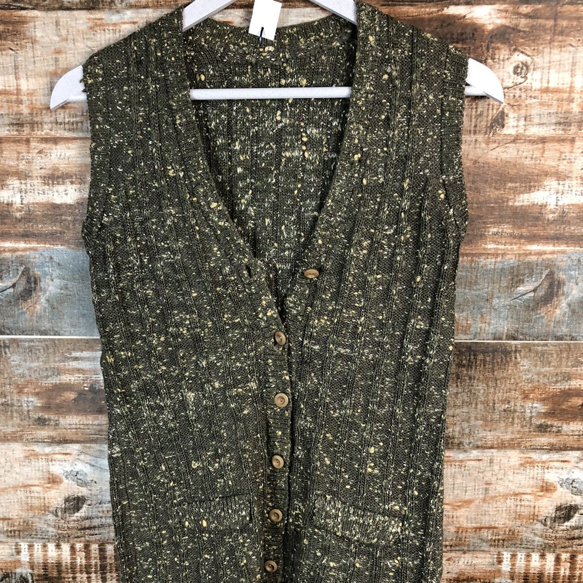 Homespun Knitwear Japanese Brand Green Vest Knitwear vintage #A1680 Size S / US 4 / IT 40 - 5 Thumbnail