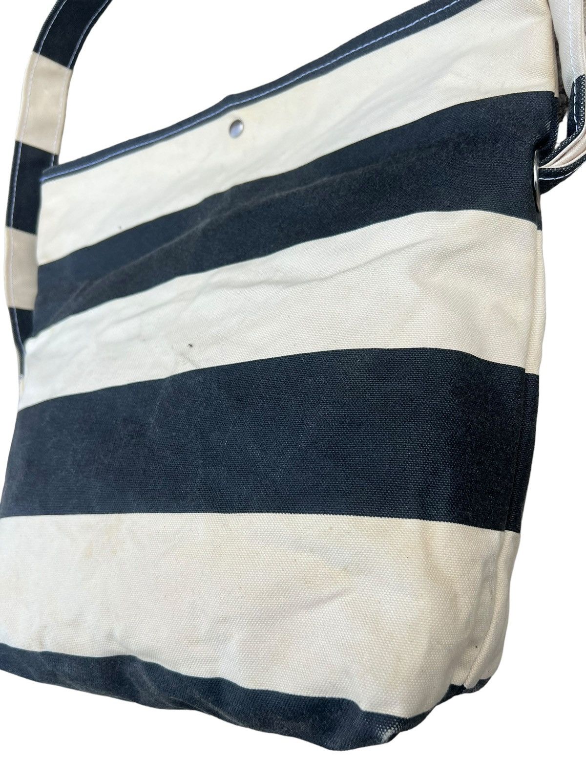 Vintage TEMBEA Japan Border Striped Waxed Canvas Cotton Bag Size ONE SIZE - 12 Thumbnail