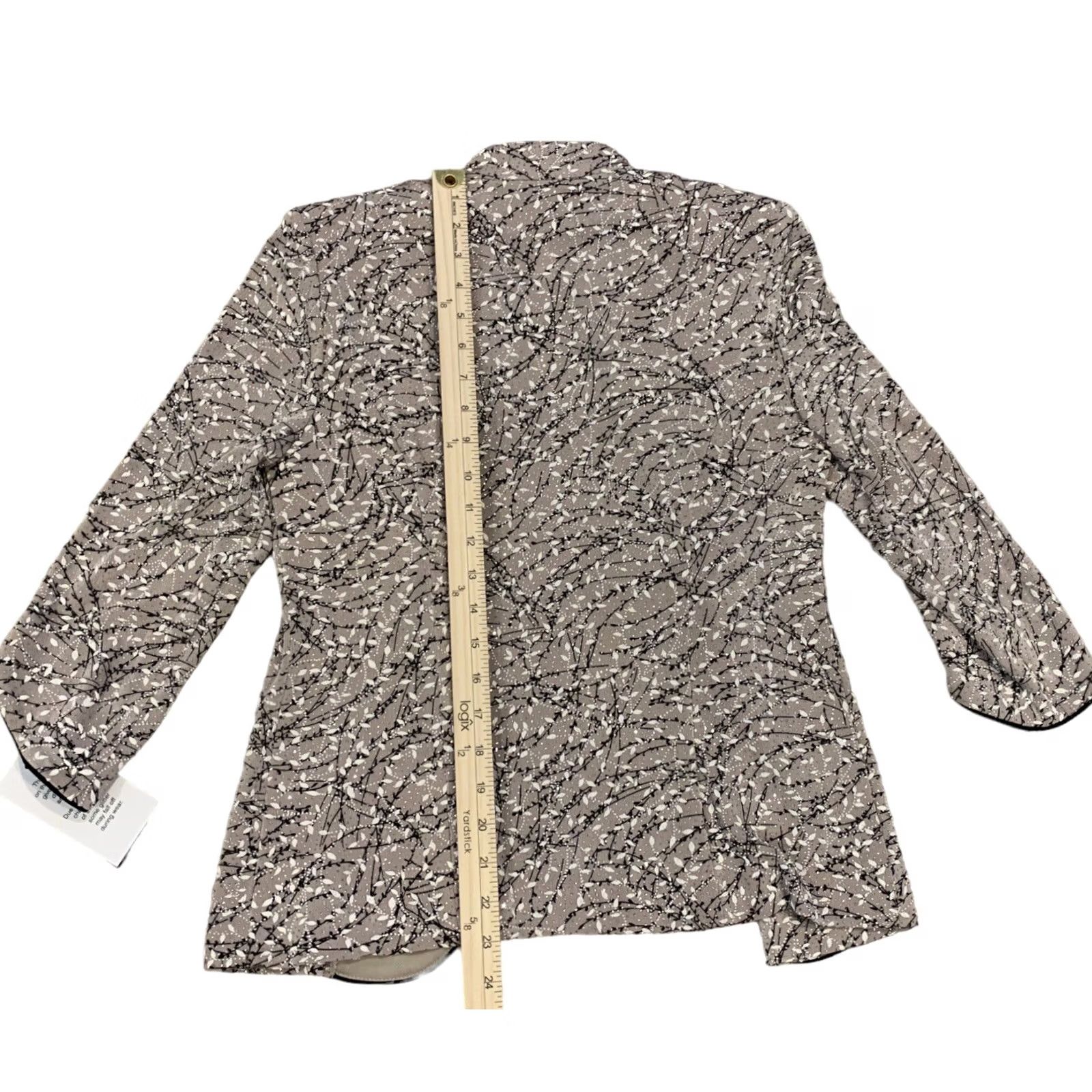 Alex Evenings Alex Evenings Jacket Dress Top Size S Women Beige Glitter Rhinestone Long Sleeve Round Neck Party Cocktail Fall Spring Winter Regular Size S / US 4 / IT 40 - 6 Thumbnail