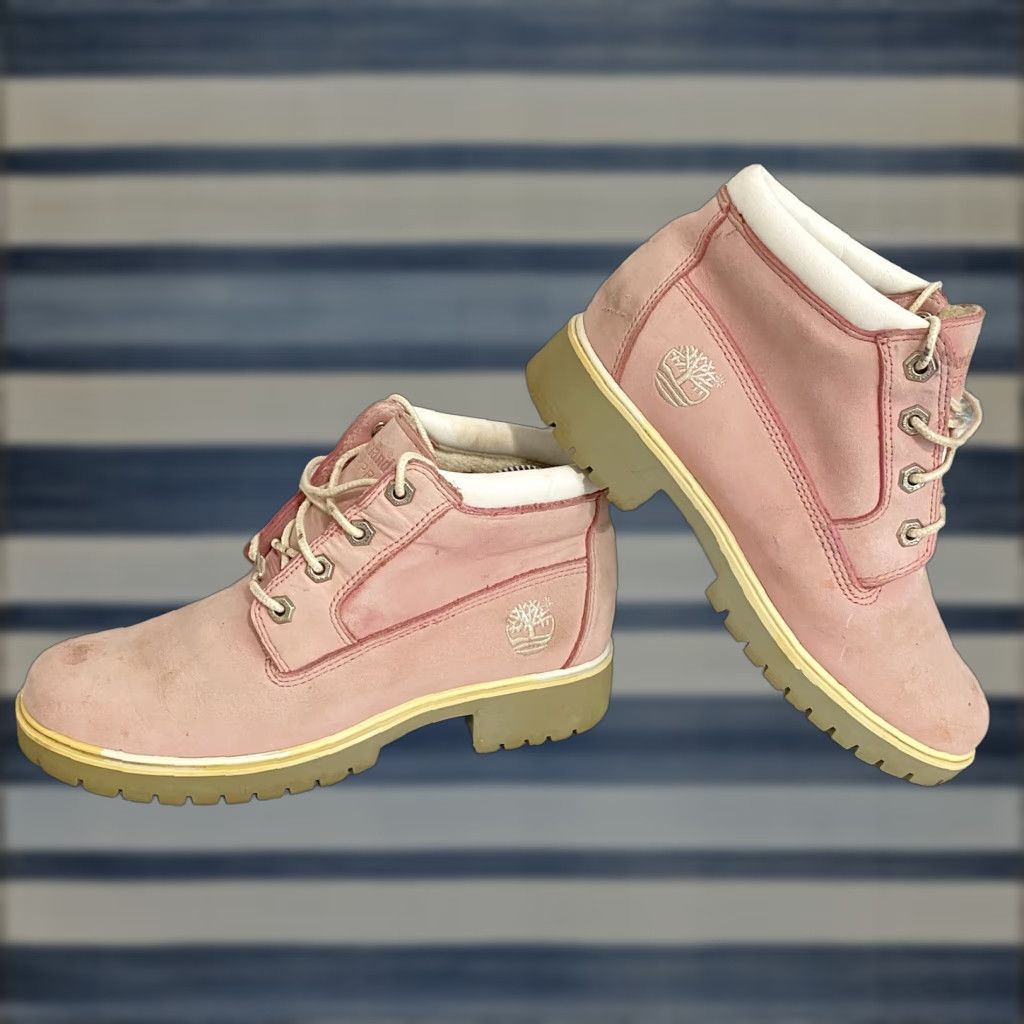 Timberland TIMBERLAND Nellie Pink Nubuck Leather Waterproof Chukka Boots Sz 7.5 Women Boots Mid-Calf Waterproof Size US 6 / IT 36 - 1 Thumbnail