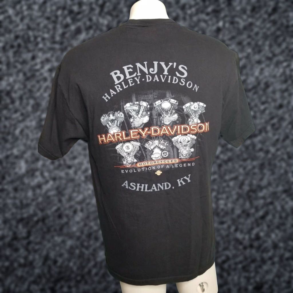 Harley Davidson VINTAGE Harley-Davidson T Shirt Mens Large Black 2002 100 Years Ashland KY Graphic Tee Short Sleeve Crew Neck Motorcycle Heritage Block Print Size US L / EU 52-54 / 3 - 1 Thumbnail