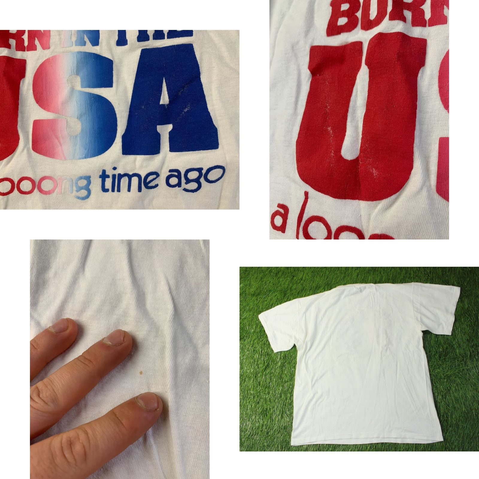 Born BORN IN THE USA Shirt XL Men Vintage Caribbean Dream 90s White Short Sleeve USA Decade 90s Shirt Mens XL Size US XL / EU 56 / 4 - 8 Thumbnail