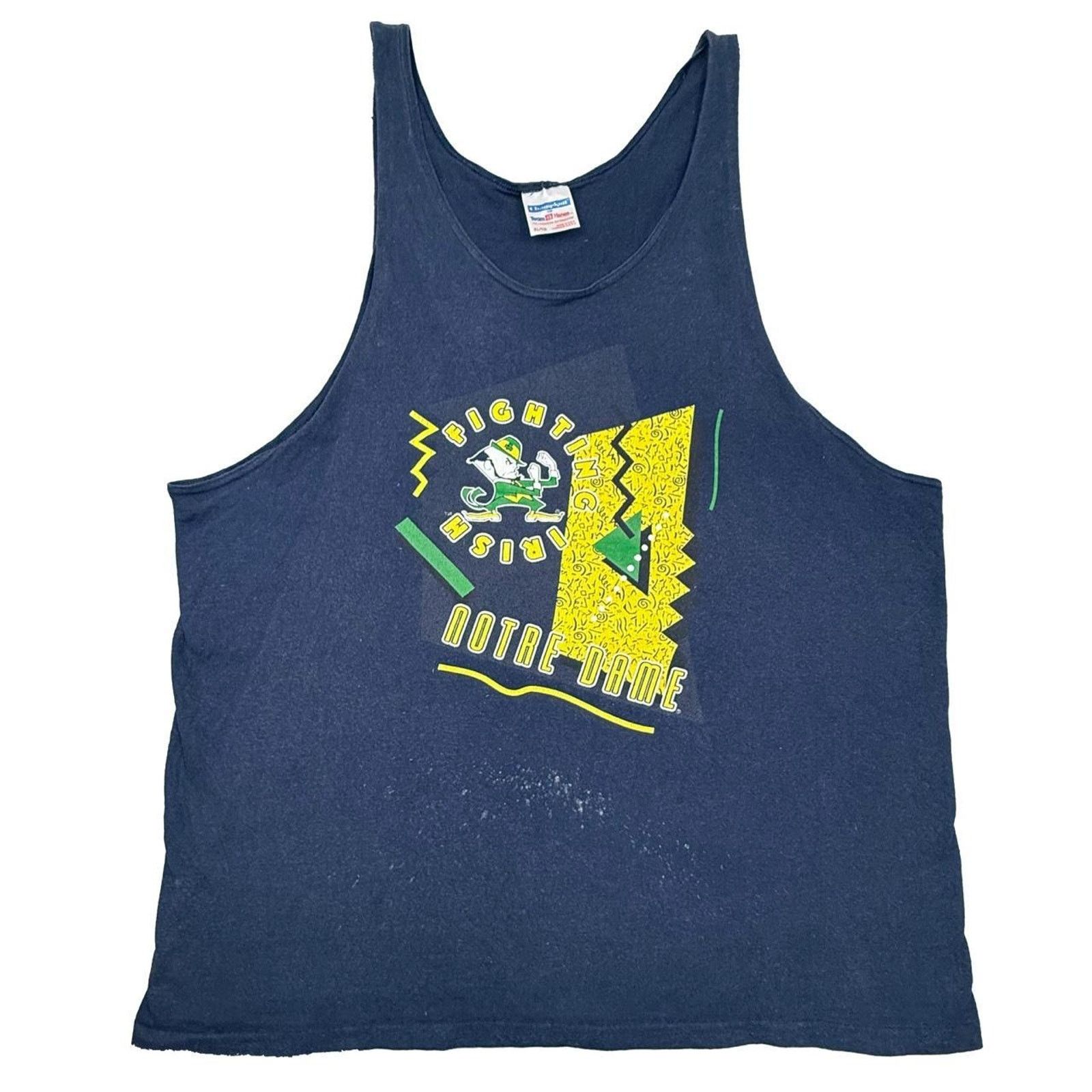 Champion Vintage 90s notre dame shirt tank top champion XL USA Size US XL / EU 56 / 4 - 1 Thumbnail