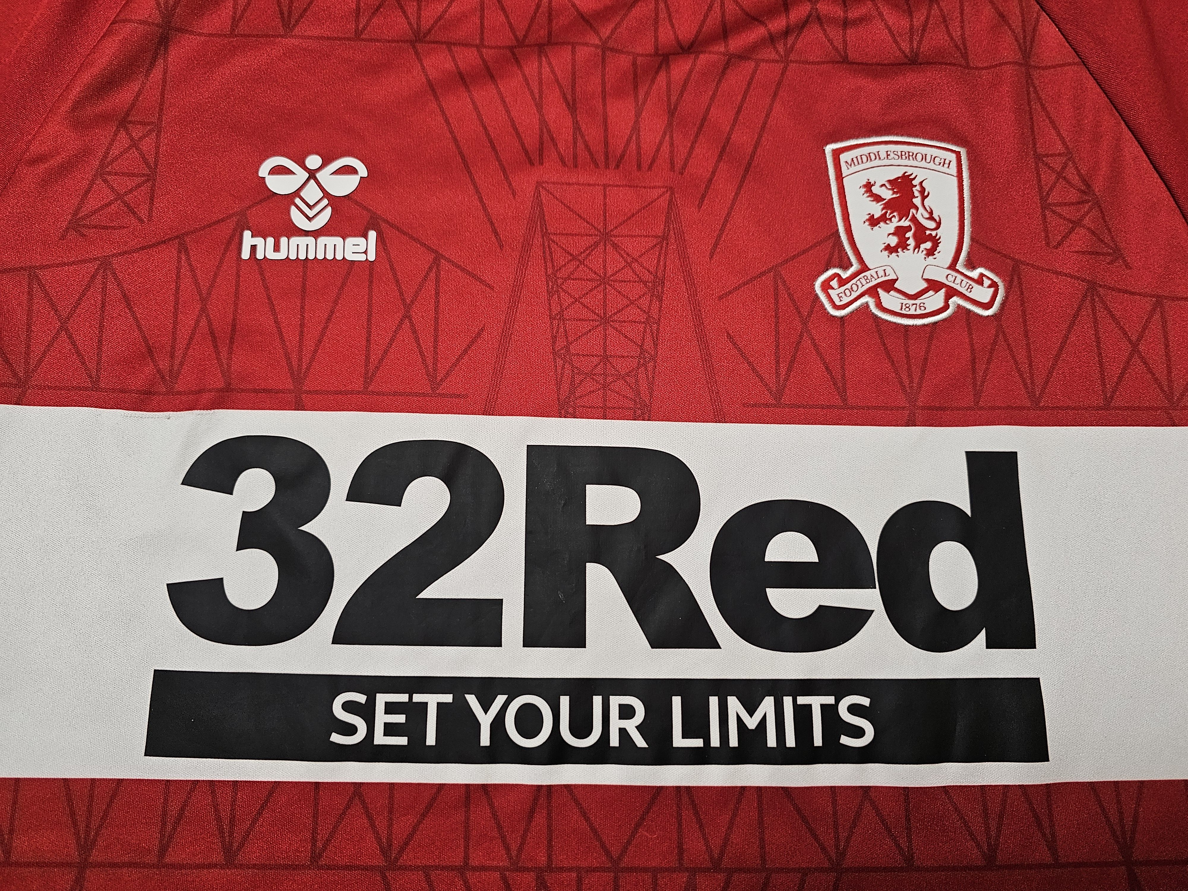 Hummel MIDDLESBROUGH 2021 2022 HOME FOOTBALL SHIRT SOCCER JERSEY Size US L / EU 52-54 / 3 - 3 Thumbnail