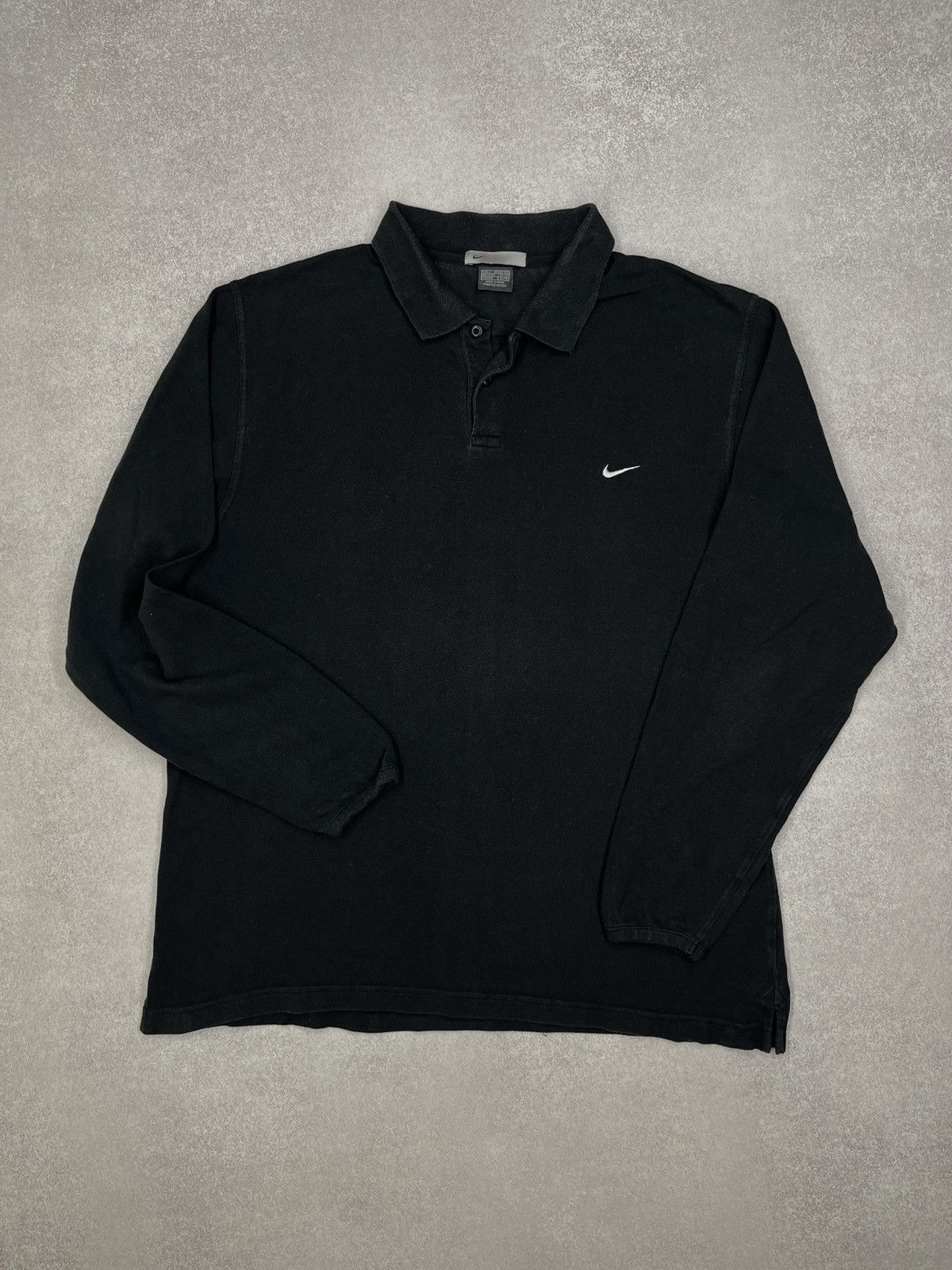 Nike Vintage Nike Rugby Polo Longsleeve Black Y2K ACG TN Size L Size US L / EU 52-54 / 3 - 2 Thumbnail
