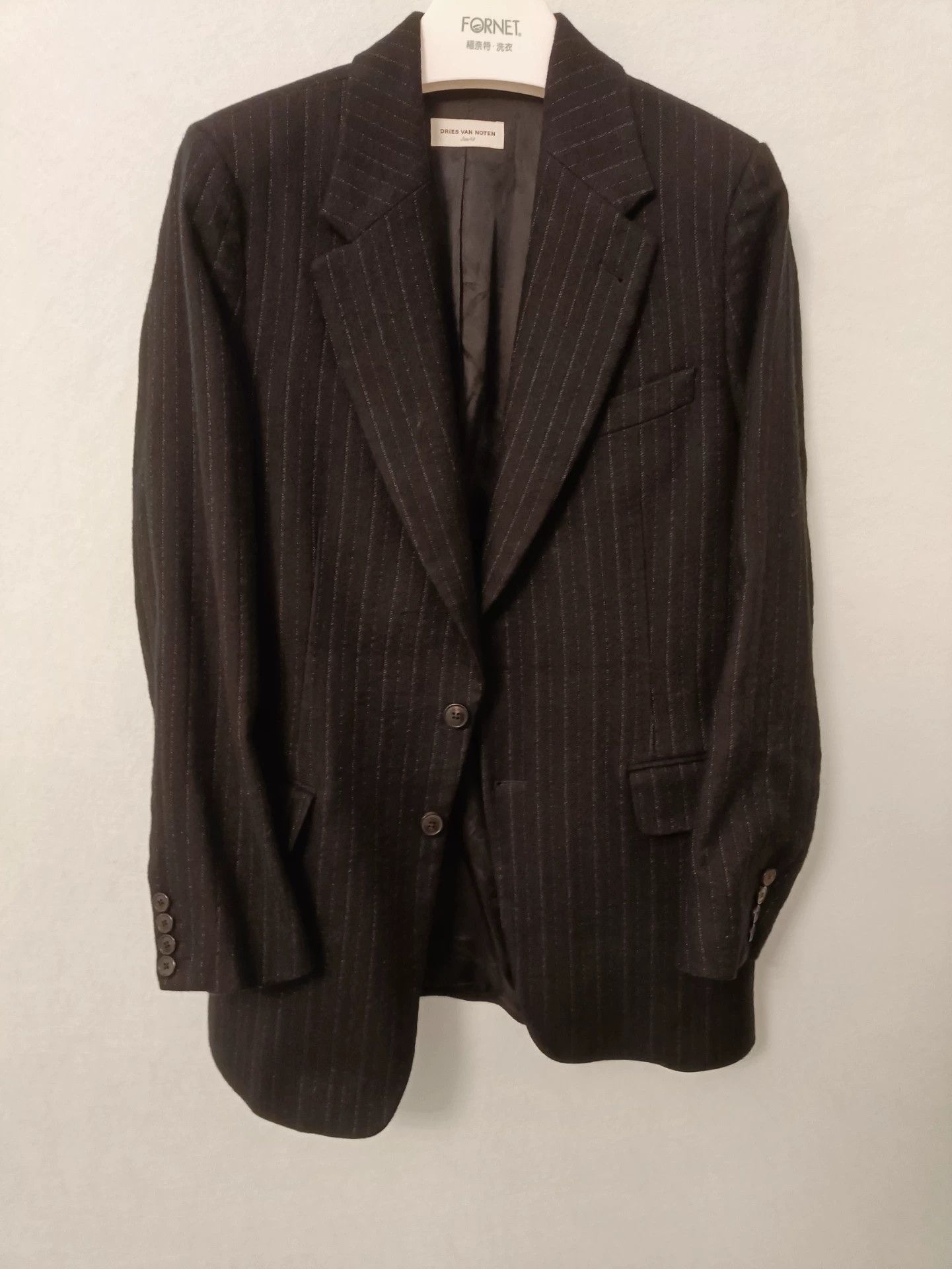 Dries Van Noten Dries Van Noten Striped White Lapel Blazer Size US M / EU 48-50 / 2 - 1 Thumbnail