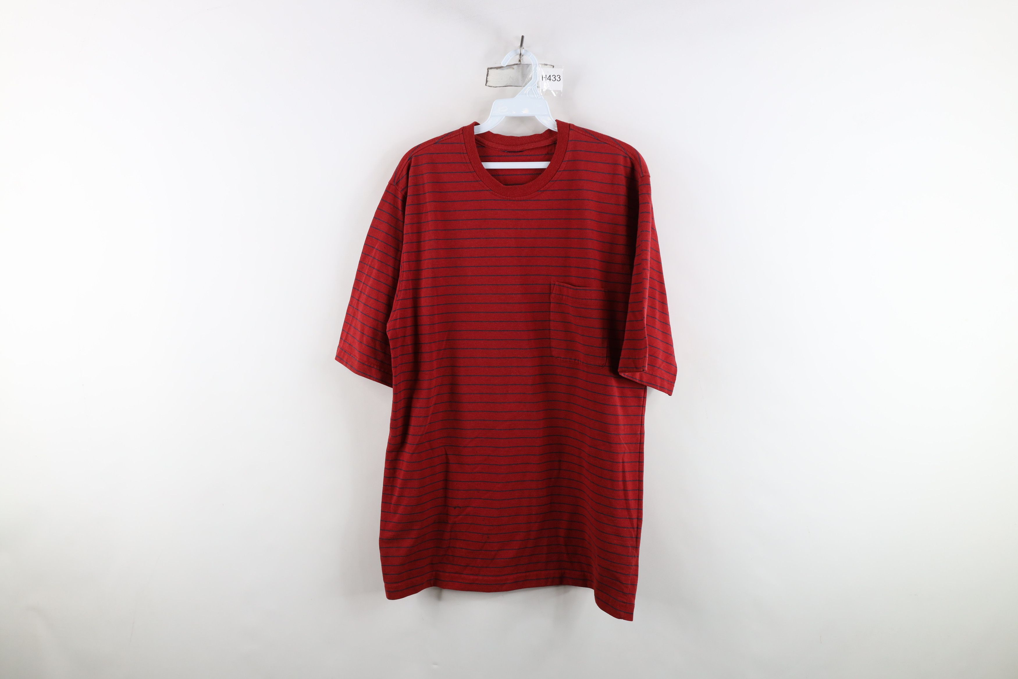 Vintage Vintage 90s Streetwear Striped Short Sleeve T-Shirt Red Size US M / EU 48-50 / 2 - 1 Thumbnail
