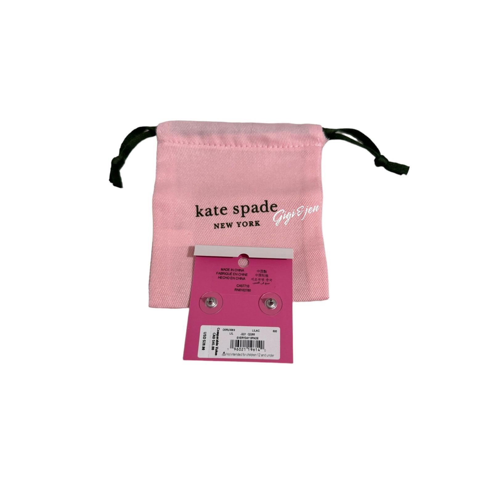 Kate Spade Kate Spade Lilac Everyday Spade Stud Earrings New Size ONE SIZE - 3 Thumbnail