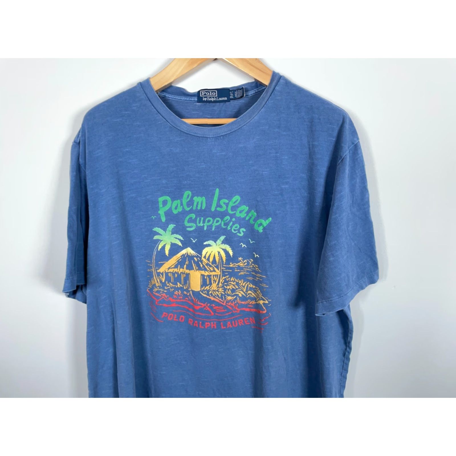 Polo Ralph Lauren Polo Ralph Lauren T-Shirt Adult XLT Blue Graphic Print Beach Preppy Mens Size US XL / EU 56 / 4 - 4 Thumbnail