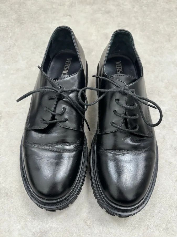 Versace 2000s Versace Black Leather Oxford Derby Boots Size US 10 / EU 43 - 6 Thumbnail