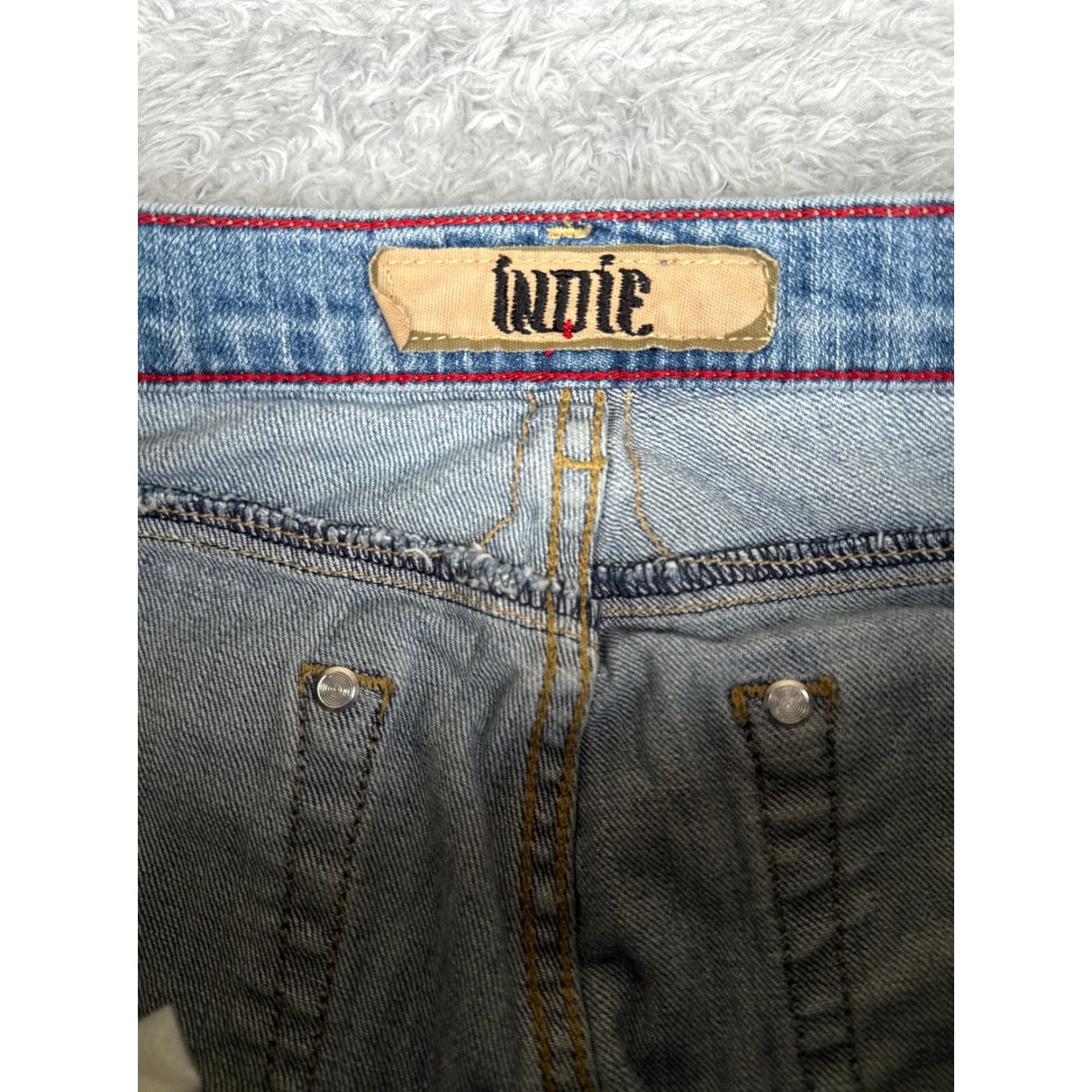 Vintage Vintage Shyanne Women's Flared Denim Pants 29 Blue Low Rise Distressed 33in Inseam Size 29" - 6 Thumbnail