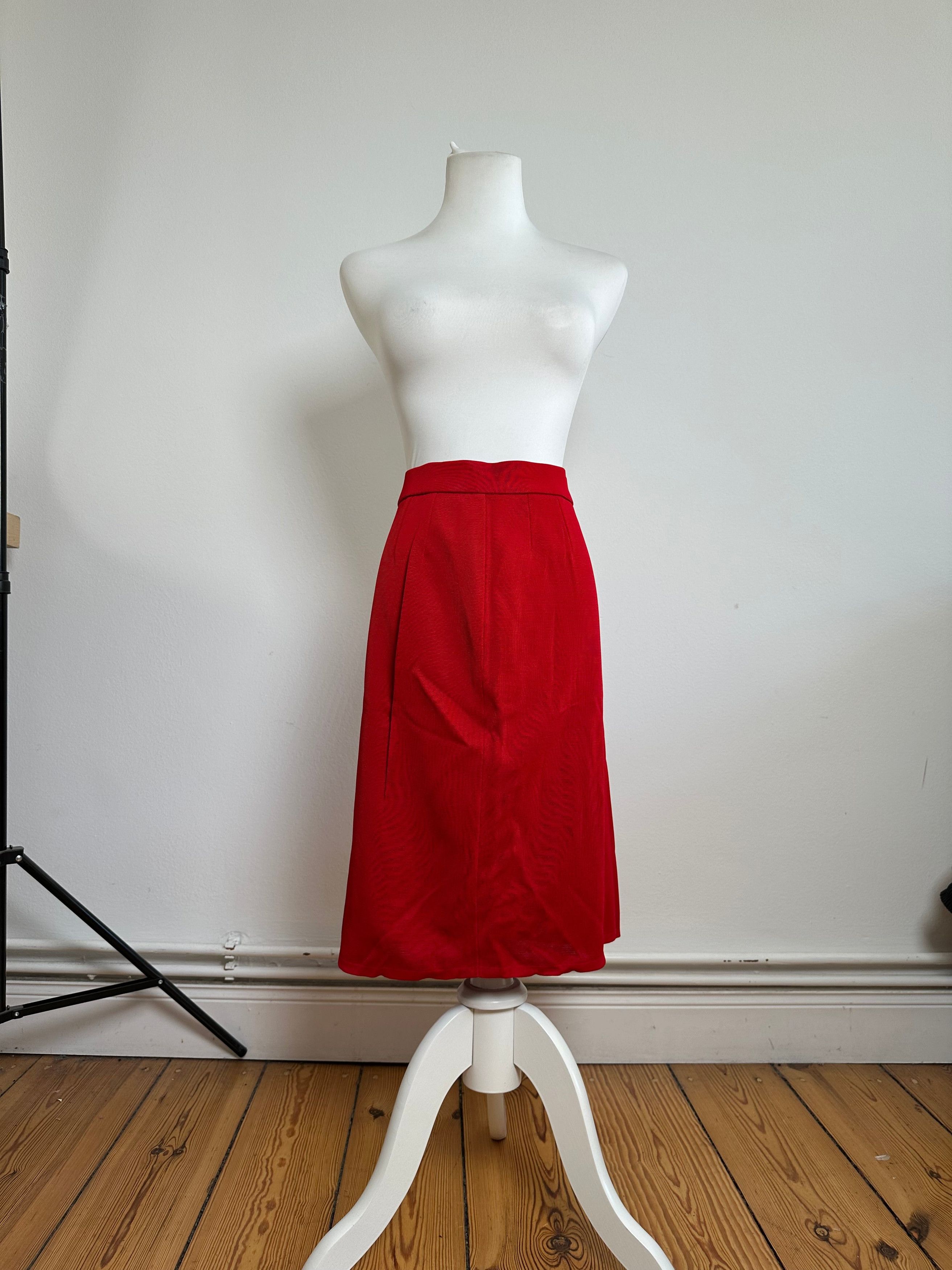 Yves Saint Laurent Vintage Wool Skirt Red S Size 27" / US 4 / IT 40 - 1 Thumbnail