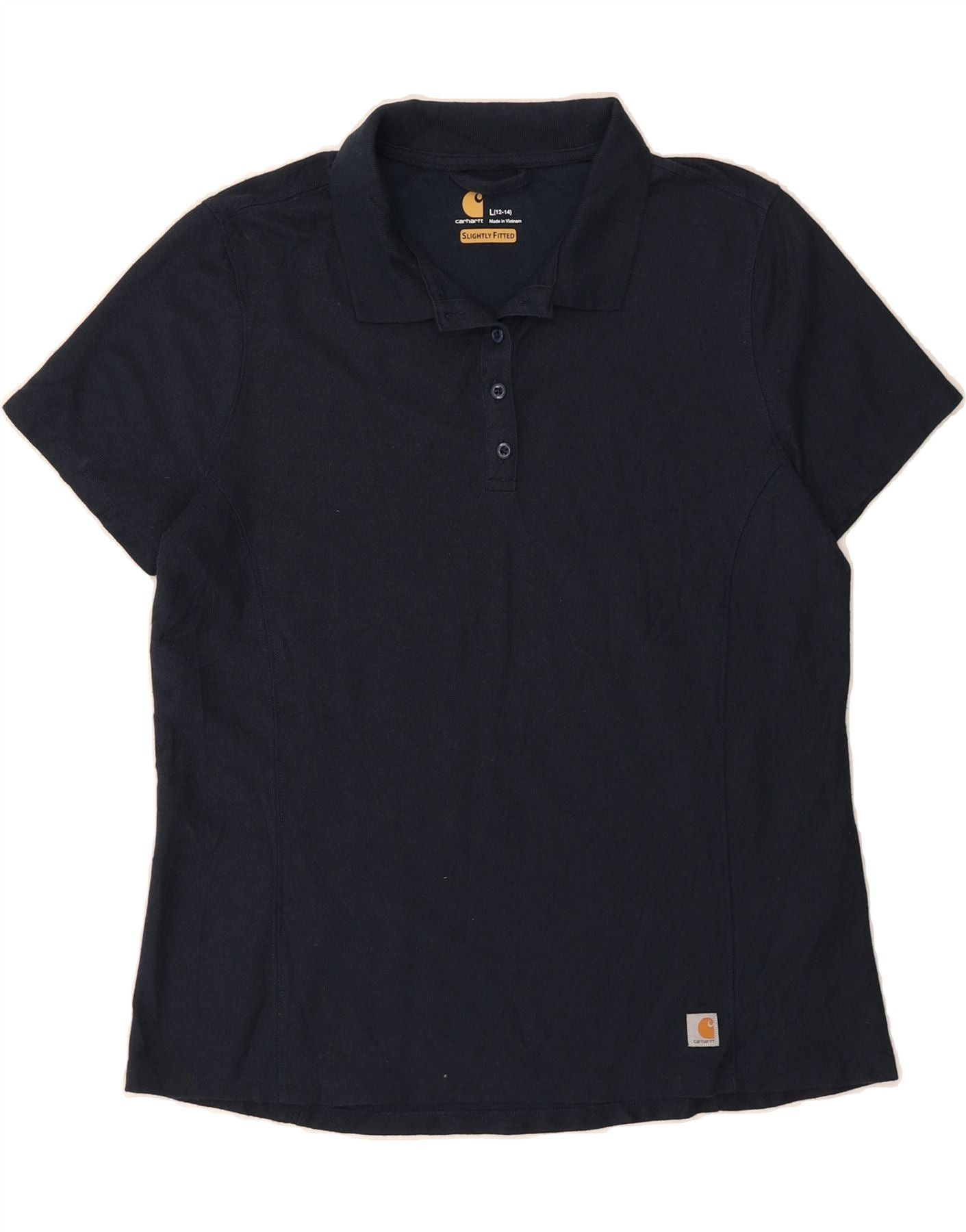 Carhartt Girls Polo Shirt 12-13 Years Large Navy Blue Cotton Size M / US 6-8 / IT 42-44 - 1 Thumbnail