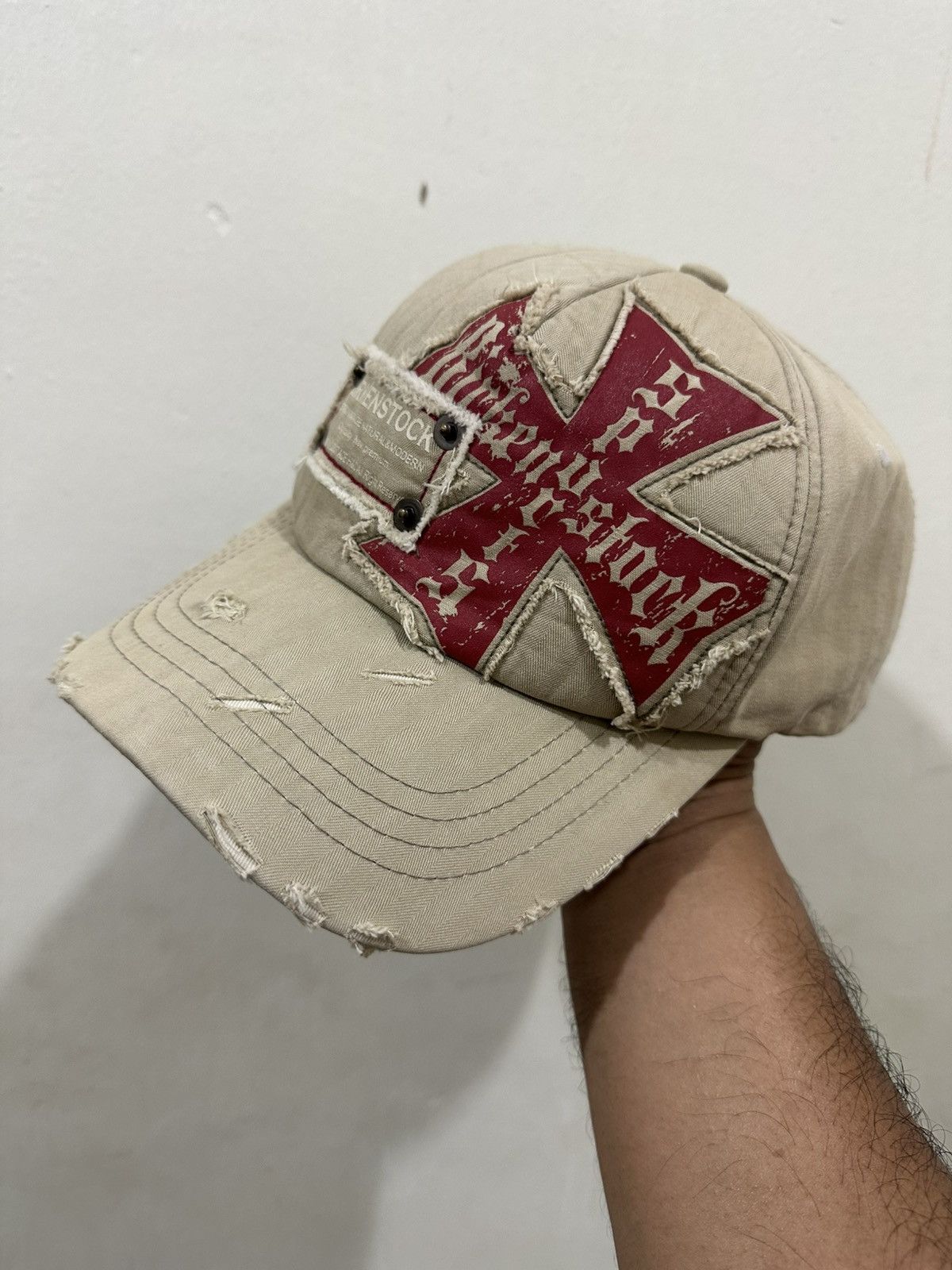 Japanese Brand VTG Cross BRIKENSTOCK Sports Distress Hat Size ONE SIZE - 1 Thumbnail