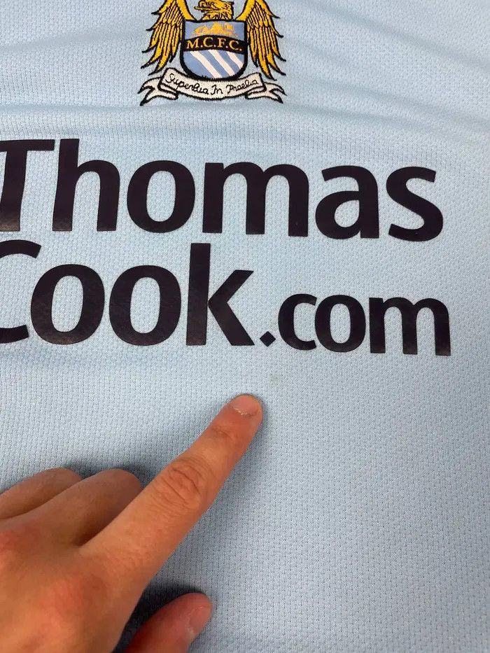 Le Coq Sportif Vintage Manchester City 2008 2009 Home Shirt Soccer Jersey Size US XXL / EU 58 / 5 - 12 Thumbnail
