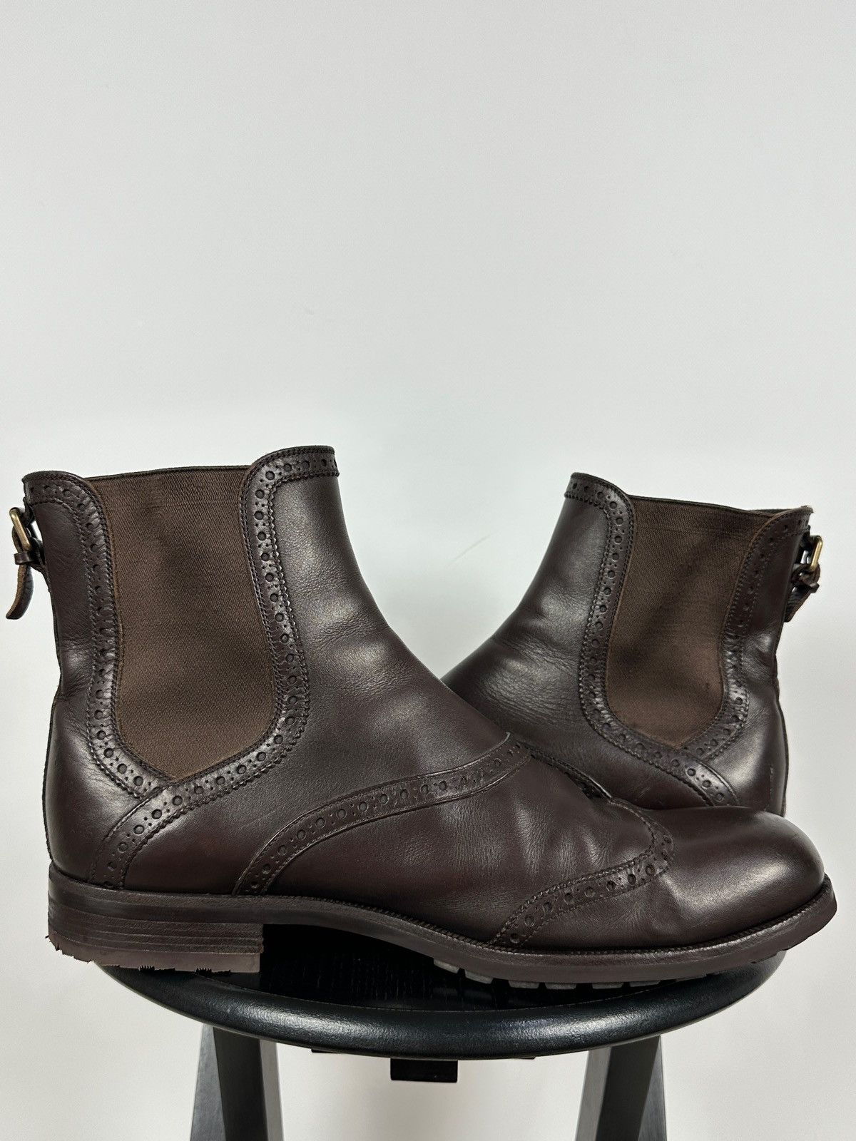 Louis Vuitton Louis Vuitton Brown Leather Chelsea Wingtip Brogue Boots Size US 12 / EU 45 - 13 Thumbnail