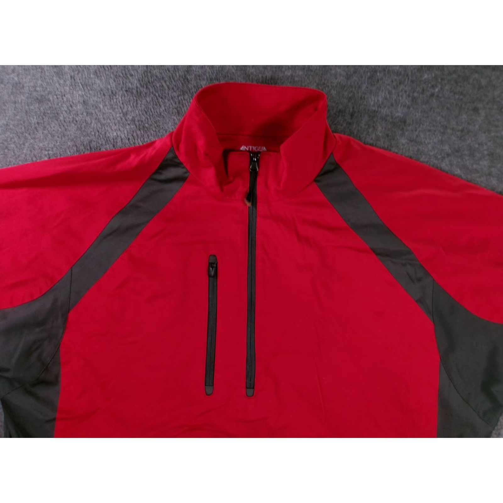 Vintage Savings Bank Of Maine Pullover Jacket Men Extra Large Red Gray Logo Quarter Zip Size US XL / EU 56 / 4 - 2 Thumbnail