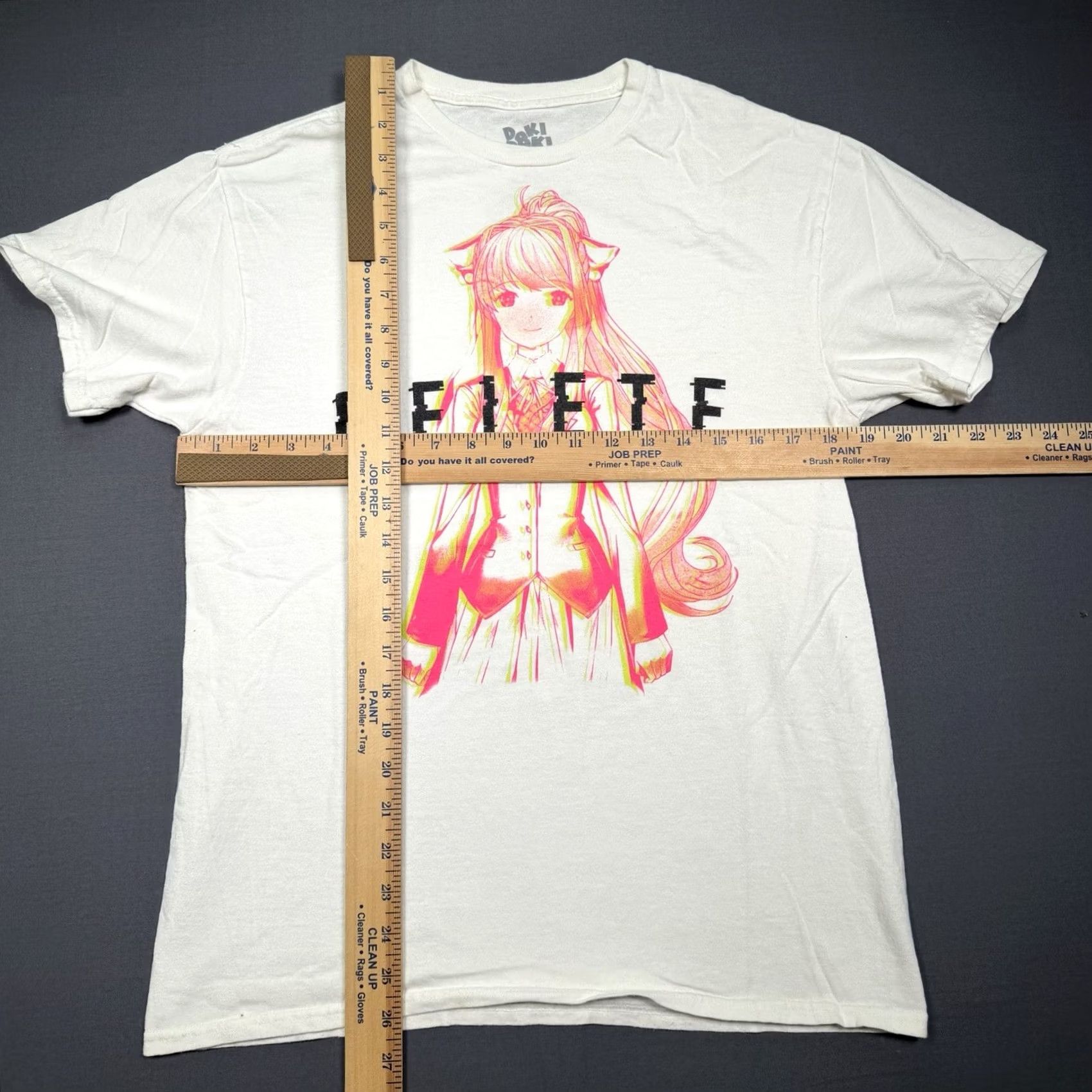Vintage Mens Doki Doki Literature Club Anime White Shirt Medium Monika Delete Size US M / EU 48-50 / 2 - 4 Thumbnail