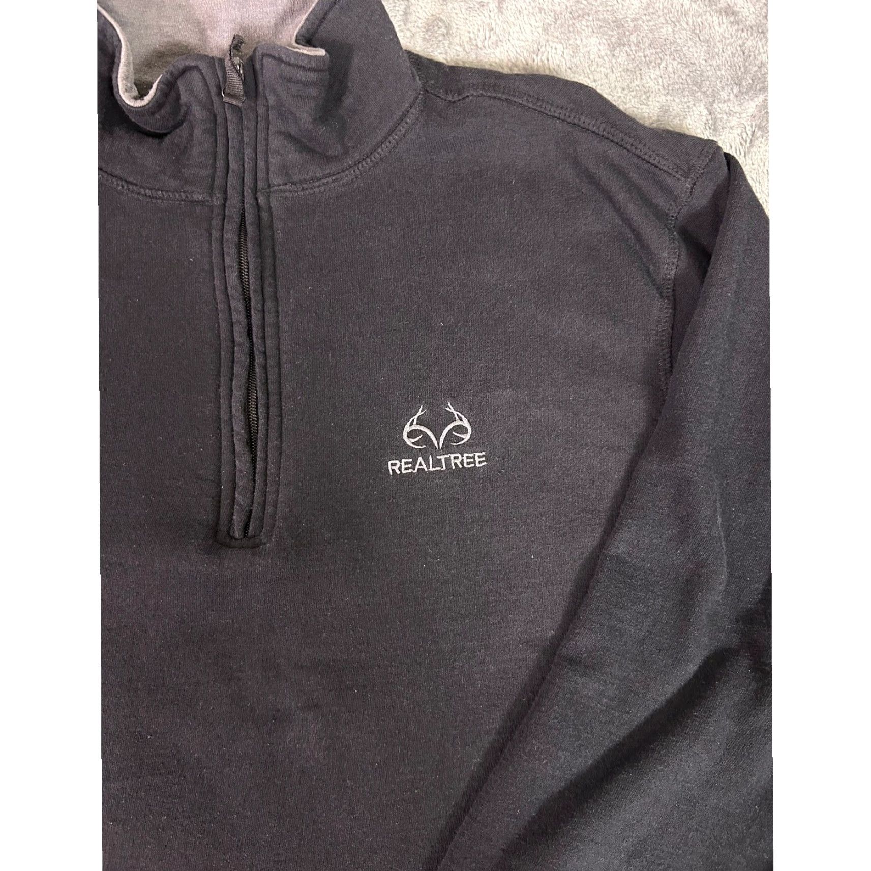 Realtree Realtree Mens Fleece 1/4 Zip Pullover Sweatshirt XL Black Outdoor Hunting Size US XL / EU 56 / 4 - 4 Thumbnail