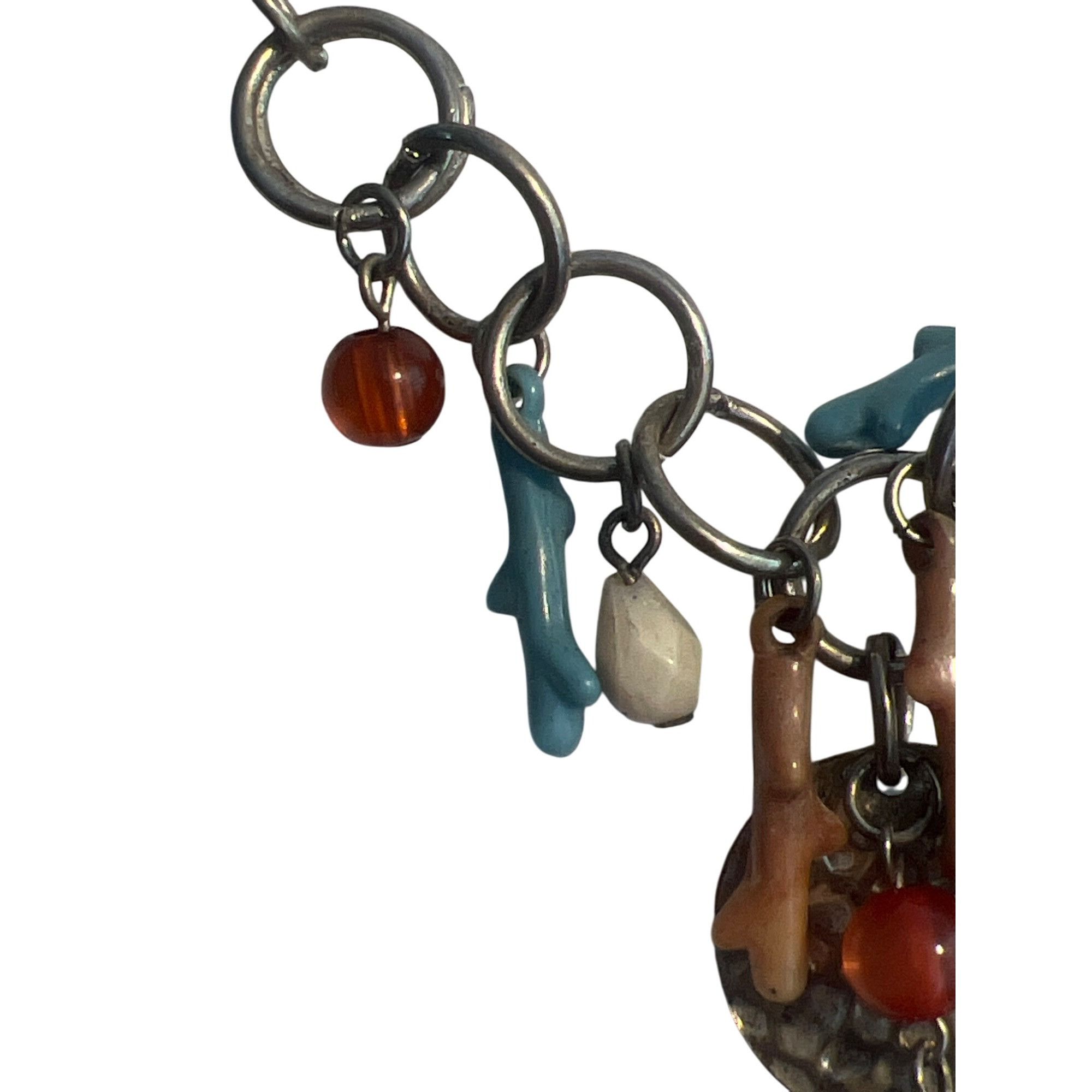 Other Vintage Robert Rose Necklace Silver Tone Southwestern Acryli Size ONE SIZE - 3 Thumbnail