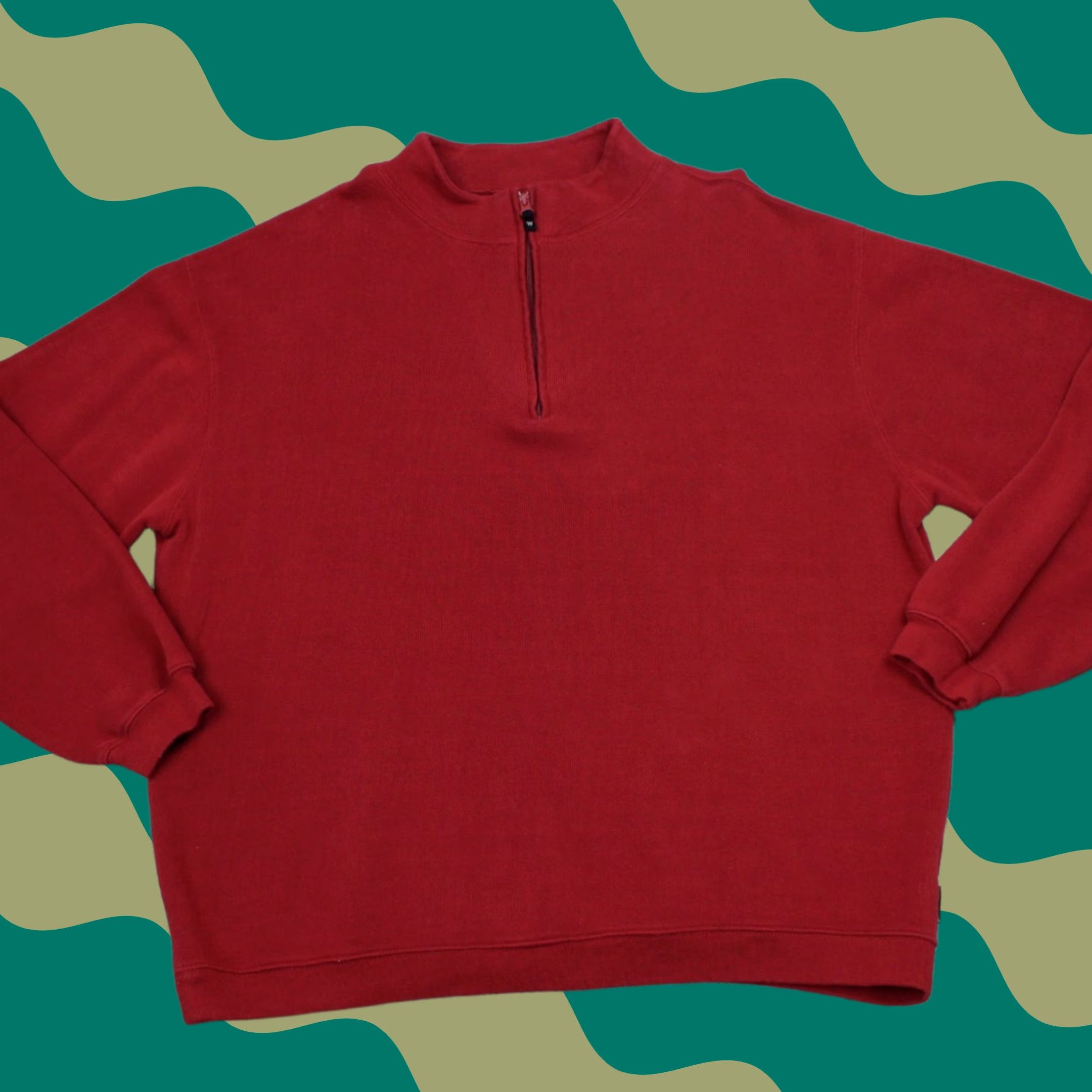 Vintage Woolrich Sweatshirt Mens XL Red 1/4 Zip Cotton L/S Pullover Sweater Q Zip Size US XL / EU 56 / 4 - 1 Thumbnail