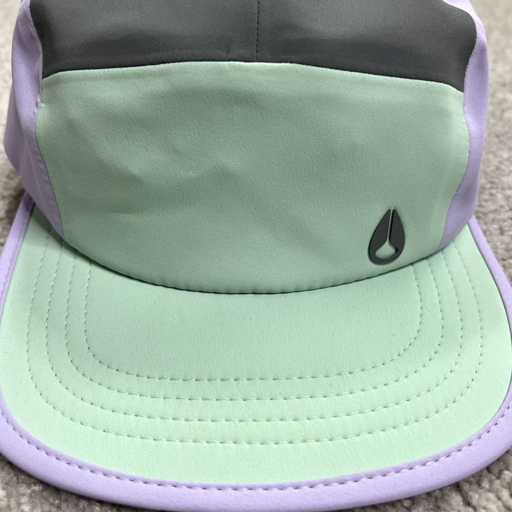 Nixon Nixon 5 Panel Hat Tech Adjustable Colorblock Unisex UPF 50+ Outdoor Green Purple Gray Mens One Size帽 Size ONE SIZE - 2 Thumbnail
