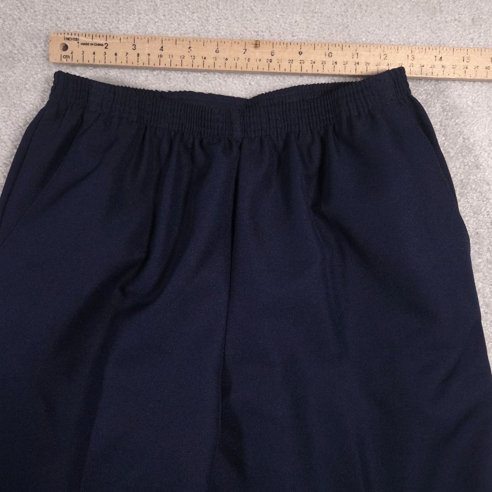 Vintage Alfred Dunner Pants Womens 10 Shor Blue Pull On Elastic Waist Straight Twill Size 32" / US 10 / IT 46 - 6 Thumbnail