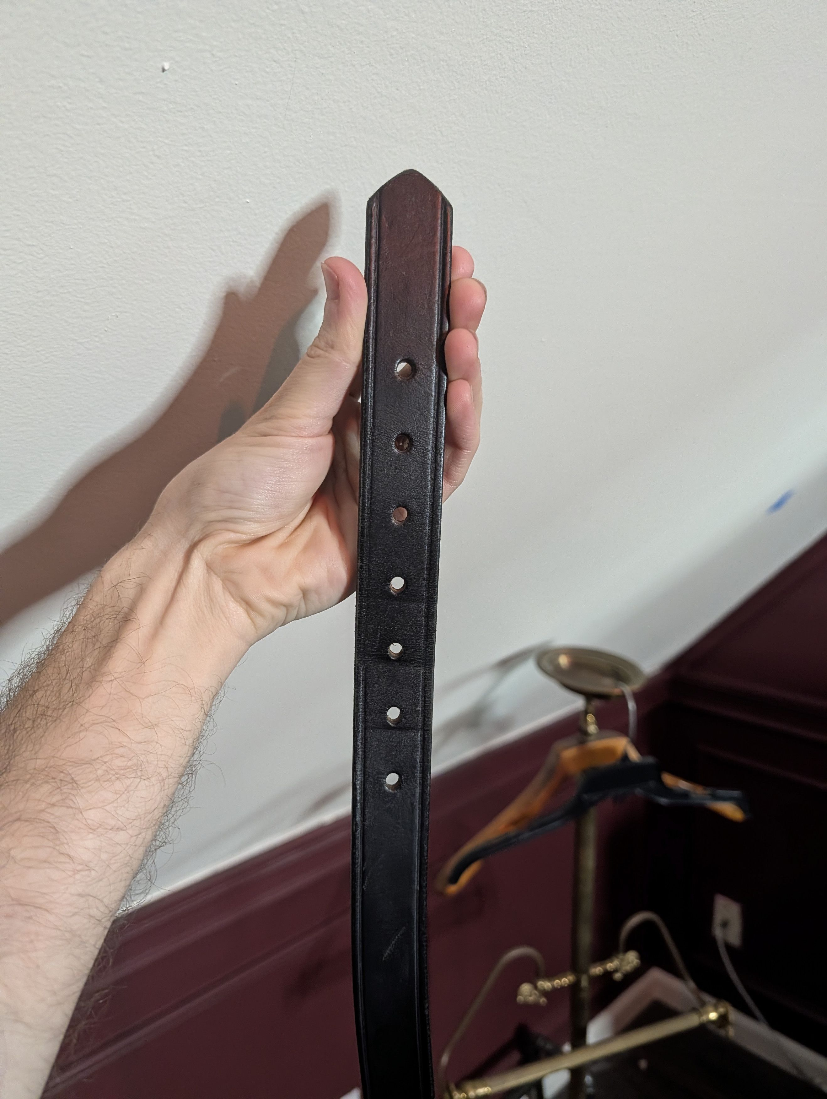 Boston Traders BOSTON LEATHER Black leather made in USA gold belt Size 40 - 4 Thumbnail