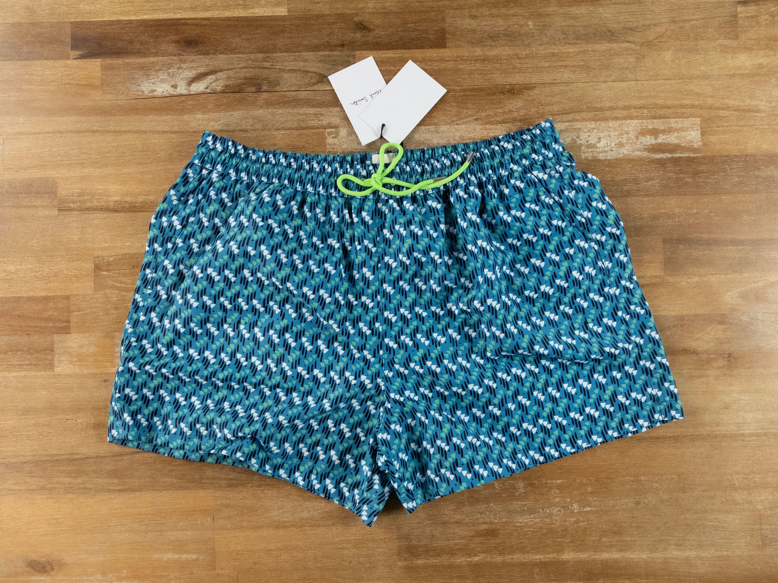 PAUL SMITH Swimwear blue geometric print swim shorts XL