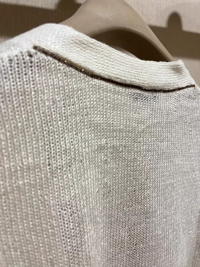 Brunello Cucinelli Brunello Cucinelli Linen Beaded Open Cardigan Jacket Size M / US 6-8 / IT 42-44 - 5 Thumbnail