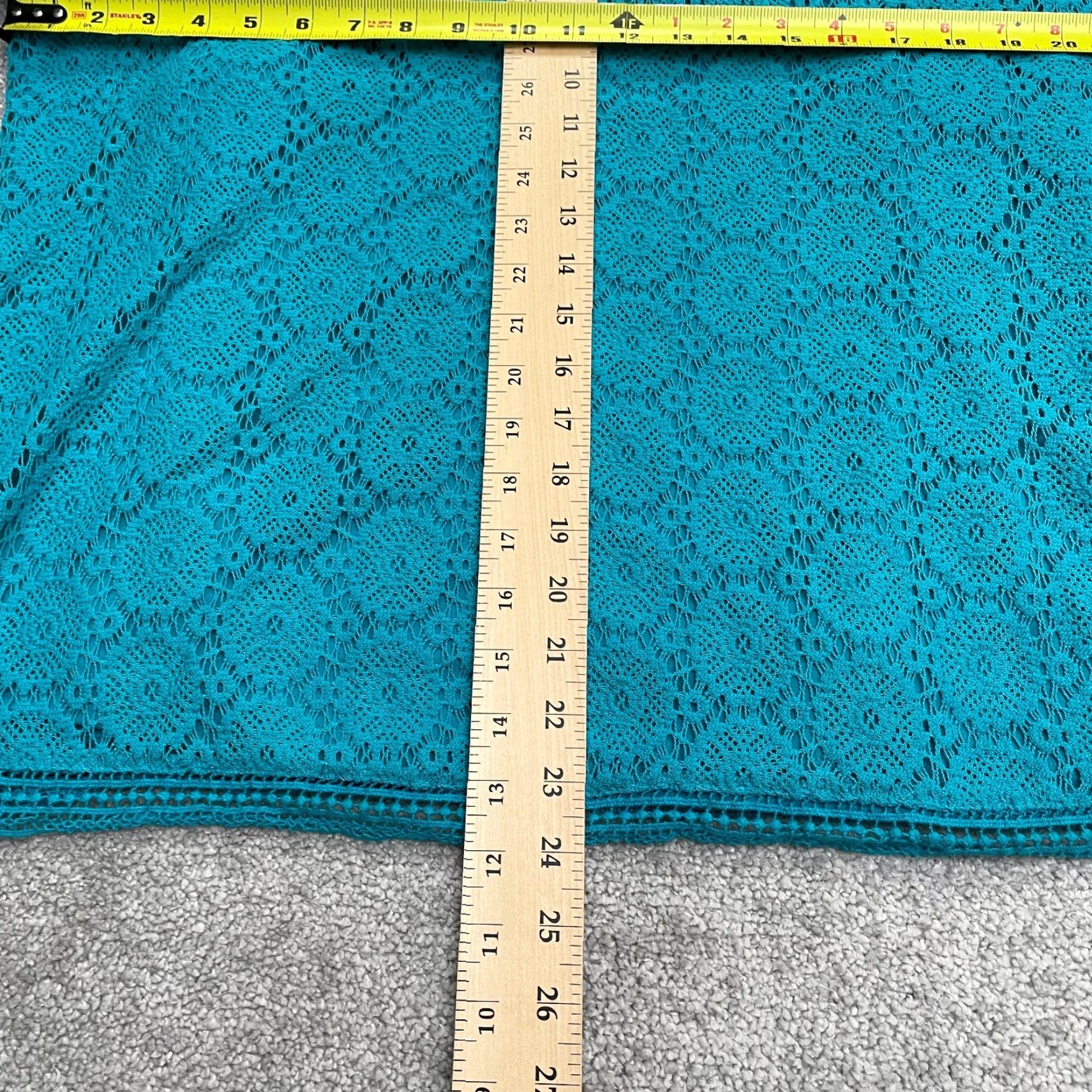 Vintage Rafaella Blouse Womens 2X Blue Lace Crew Neck Short Sleeve Lined Camisole Size XXL / US 16-18 / IT 52-54 - 6 Thumbnail