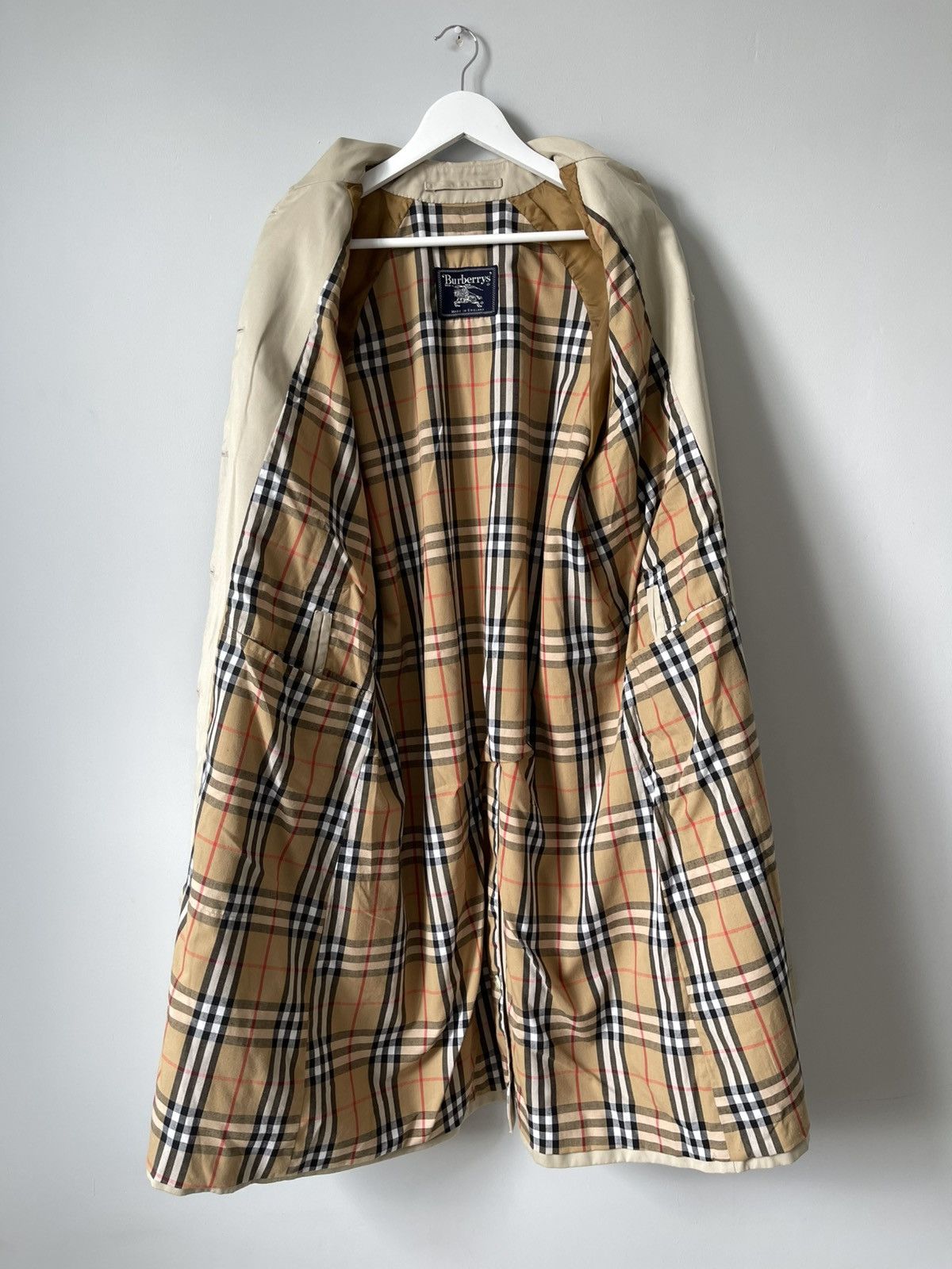 Burberry Vintage 90's Burberry Nova Check Belted Beige Trench Coat Size L / US 10 / IT 46 - 2 Thumbnail