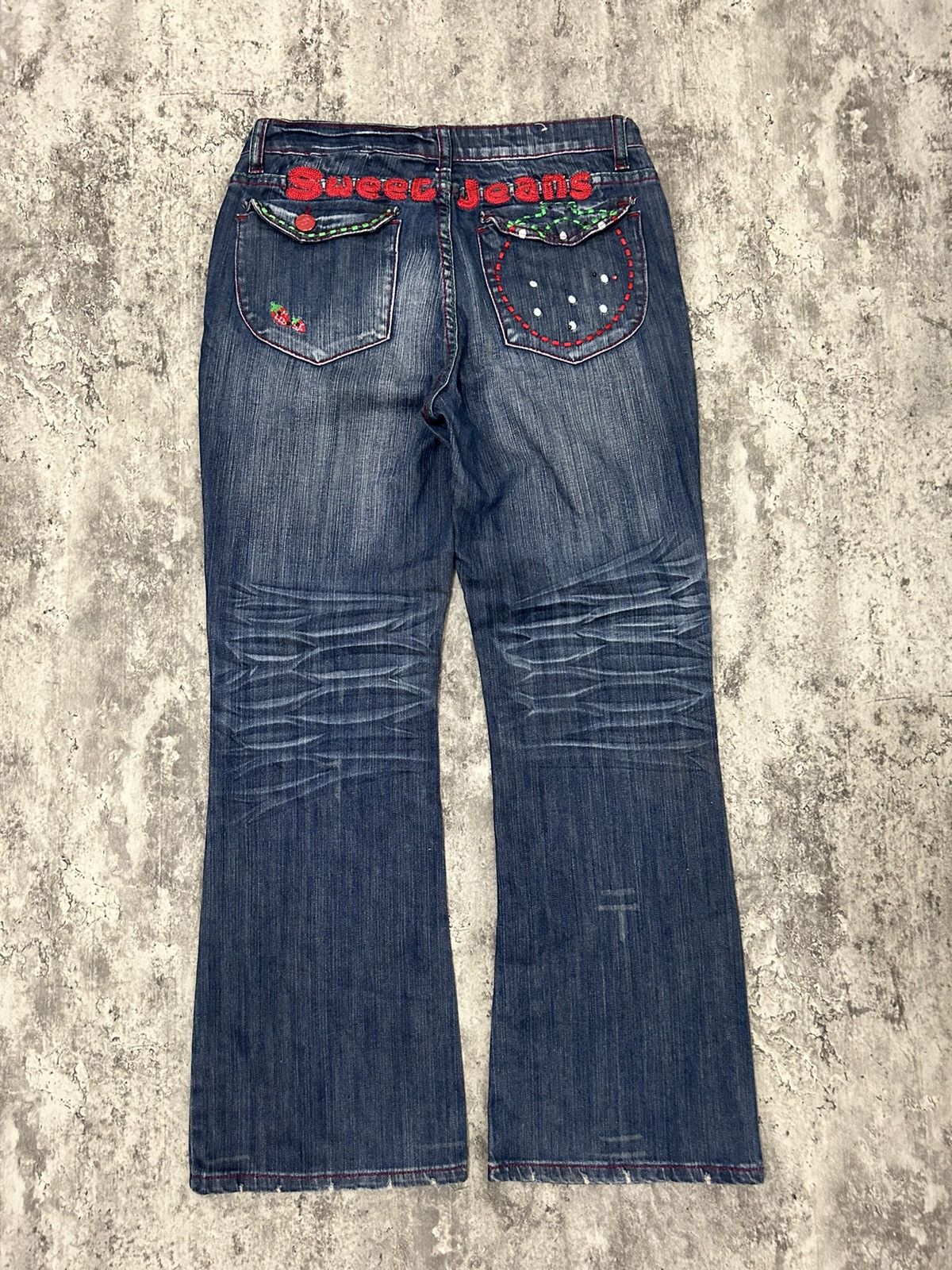 If Six Was Nine × Japanese Brand × Tornado Mart Ado Sweet Strobery Distressed Bootcut Jeans Size US 32 / EU 48 - 7 Thumbnail
