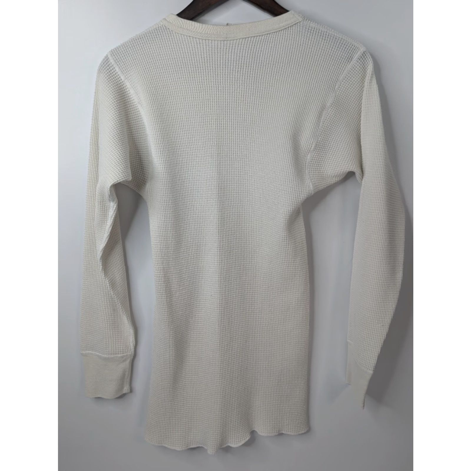 Vintage VINTAGE JE Morgan Long Johns Shirt Mens XL White Thermal Waffle Knit USA Made Size US XL / EU 56 / 4 - 3 Thumbnail
