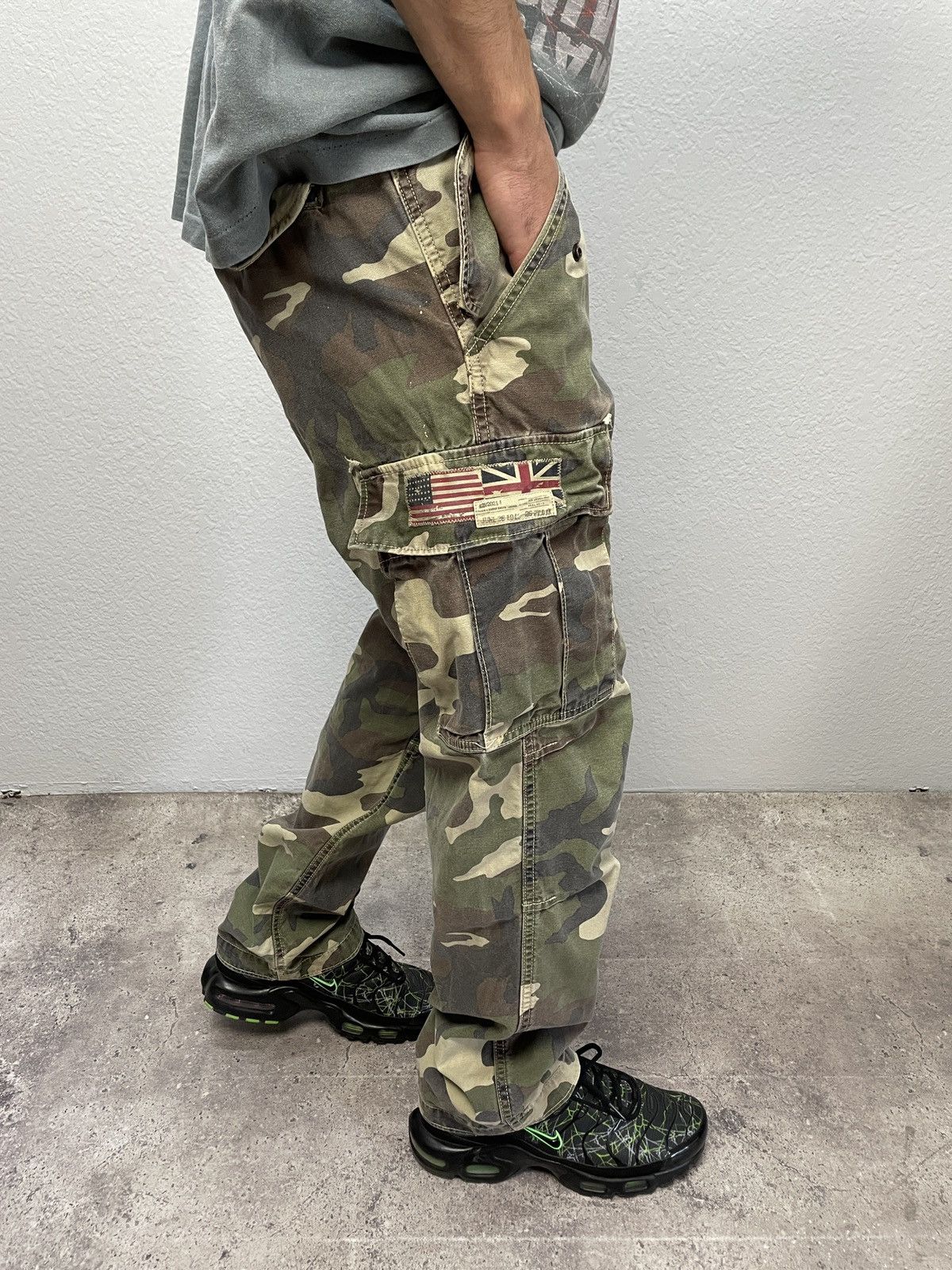 Denim & Supply Ralph Lauren Vintage Polo Ralph Lauren Camo Cargo Pants Y2K Military Size US 32 / EU 48 - 4 Thumbnail