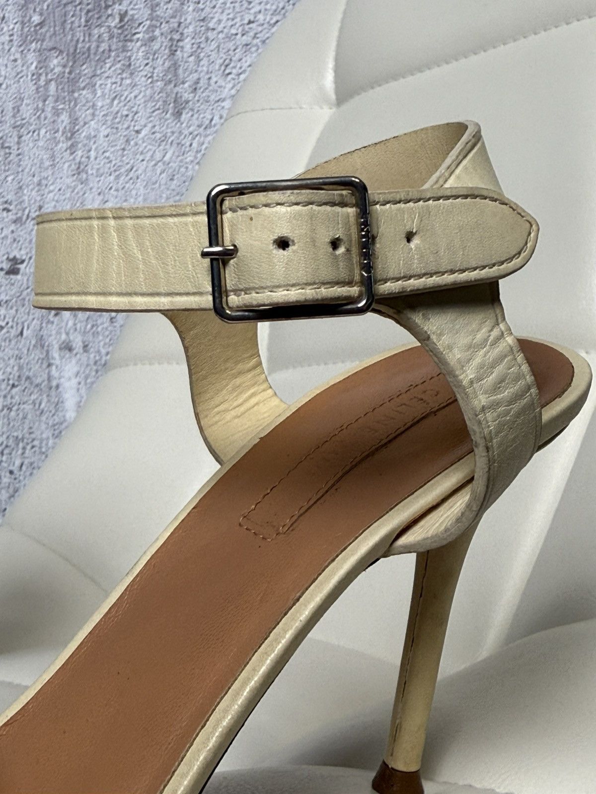 Celine Celine Leather Chain Sandals Stiletto Heels Ankle Strap Size US 7.5 / IT 37.5 - 7 Thumbnail