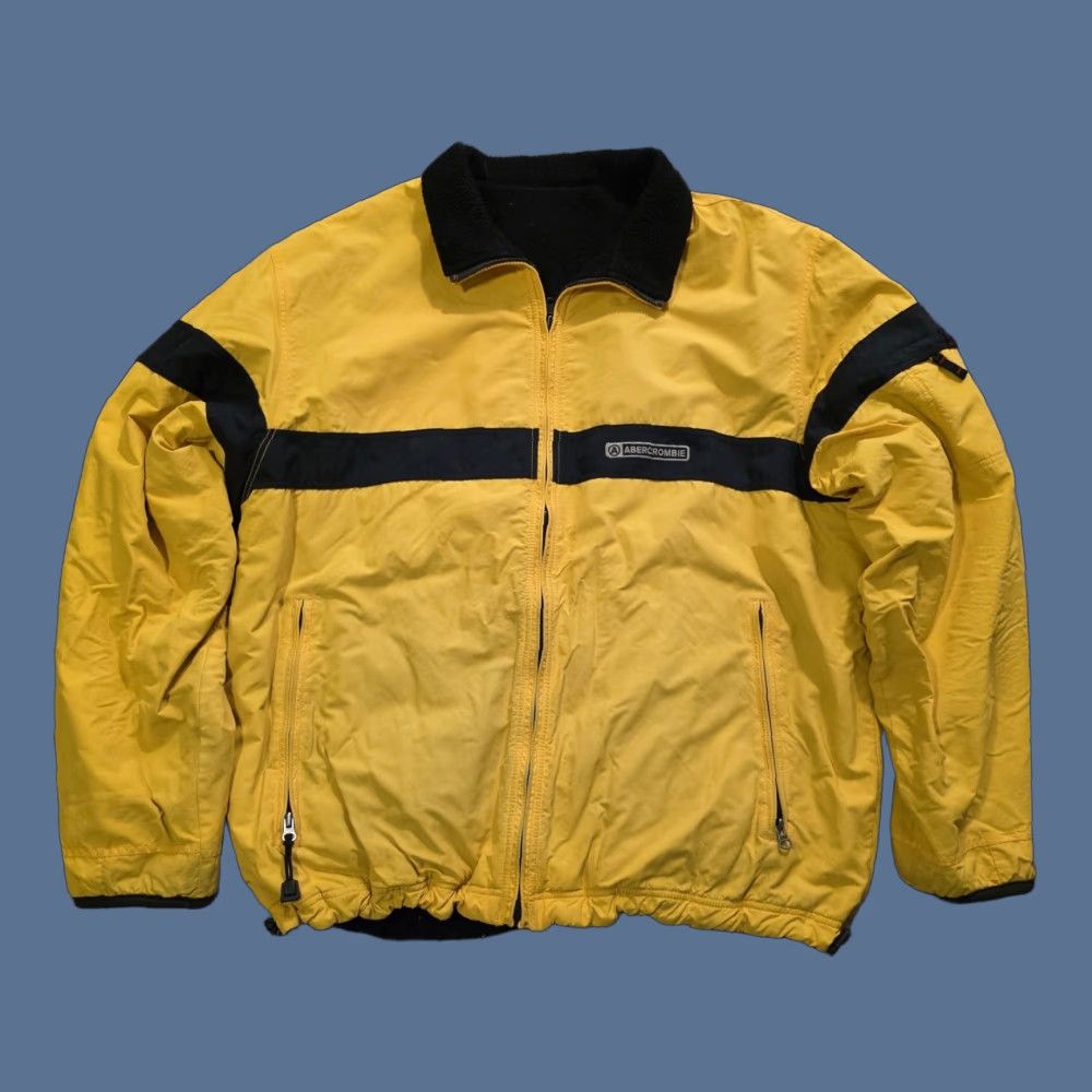 Abercrombie & Fitch VINTAGE Abercrombie & Fitch Jacket XL Men's Yellow Parka Fleece Lined Zip Full Zip Logo Embroidered Ski Outdoor 90s Winter Mens Size US XL / EU 56 / 4 - 1 Thumbnail