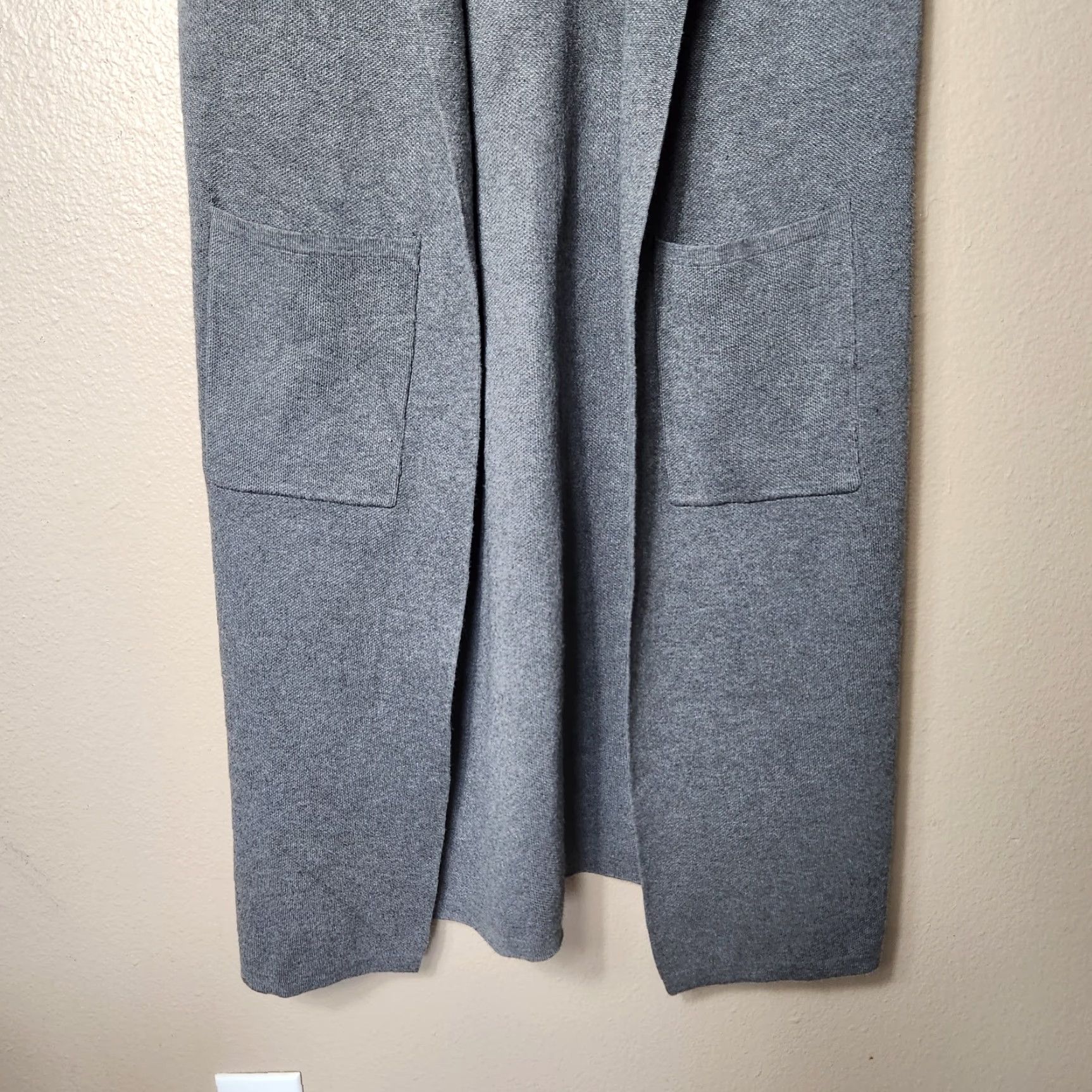 Vintage Vila Milano Womens Gray Sleeveless Open Front Coatigan/Duster-Size M Size M / US 6-8 / IT 42-44 - 2 Thumbnail